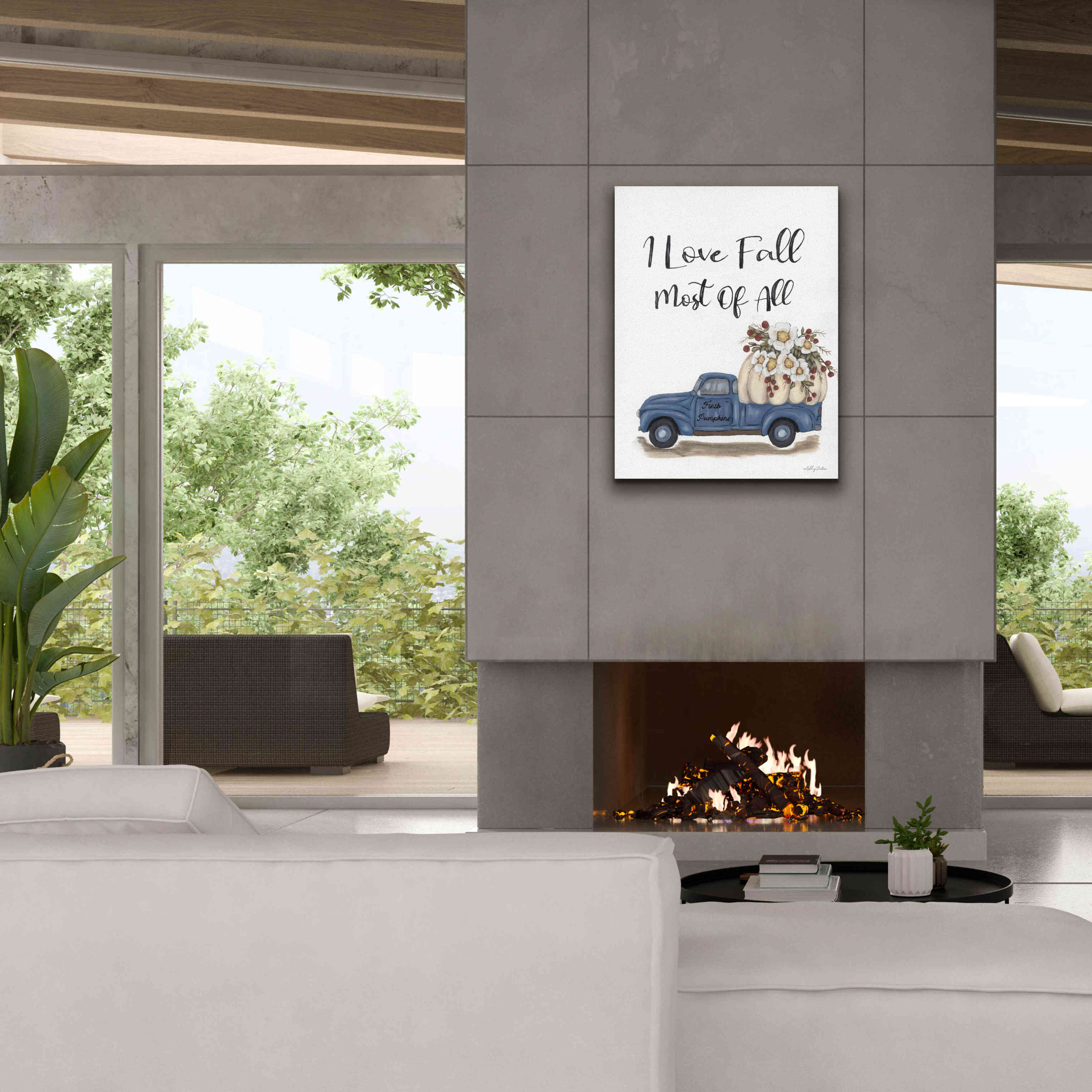 'I Love Fall Most of All' by Ashley Justice, Giclee Canvas Wall Art,26x34