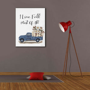 'I Love Fall Most of All' by Ashley Justice, Giclee Canvas Wall Art,26x34