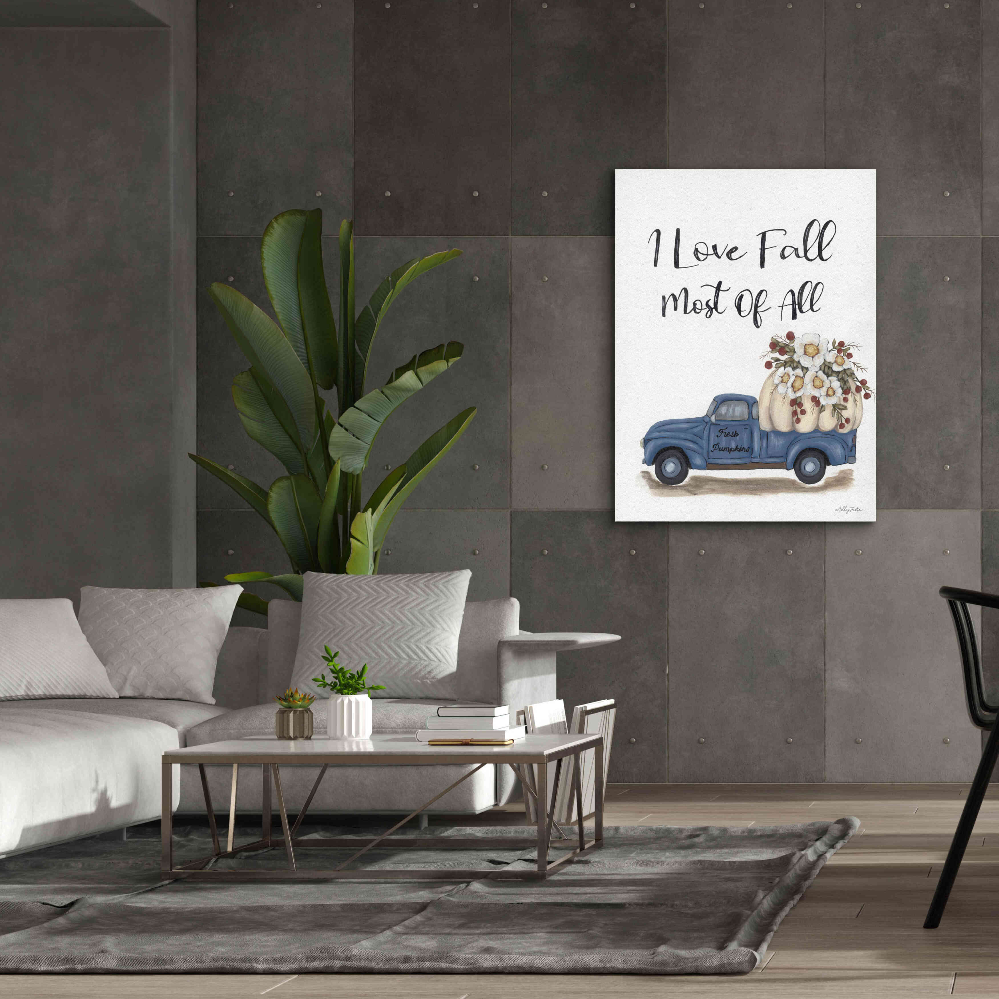 'I Love Fall Most of All' by Ashley Justice, Giclee Canvas Wall Art,40x54