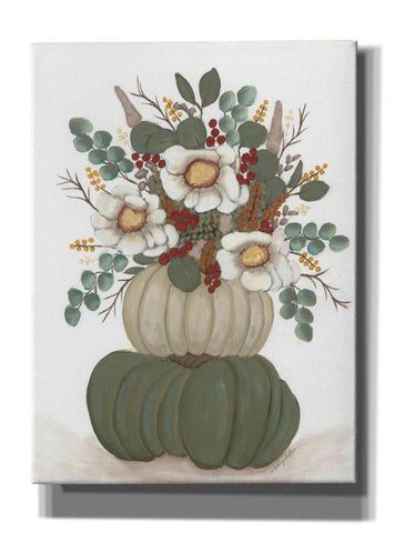 Image of 'Floral Pumpkin Stack' by Ashley Justice, Giclee Canvas Wall Art