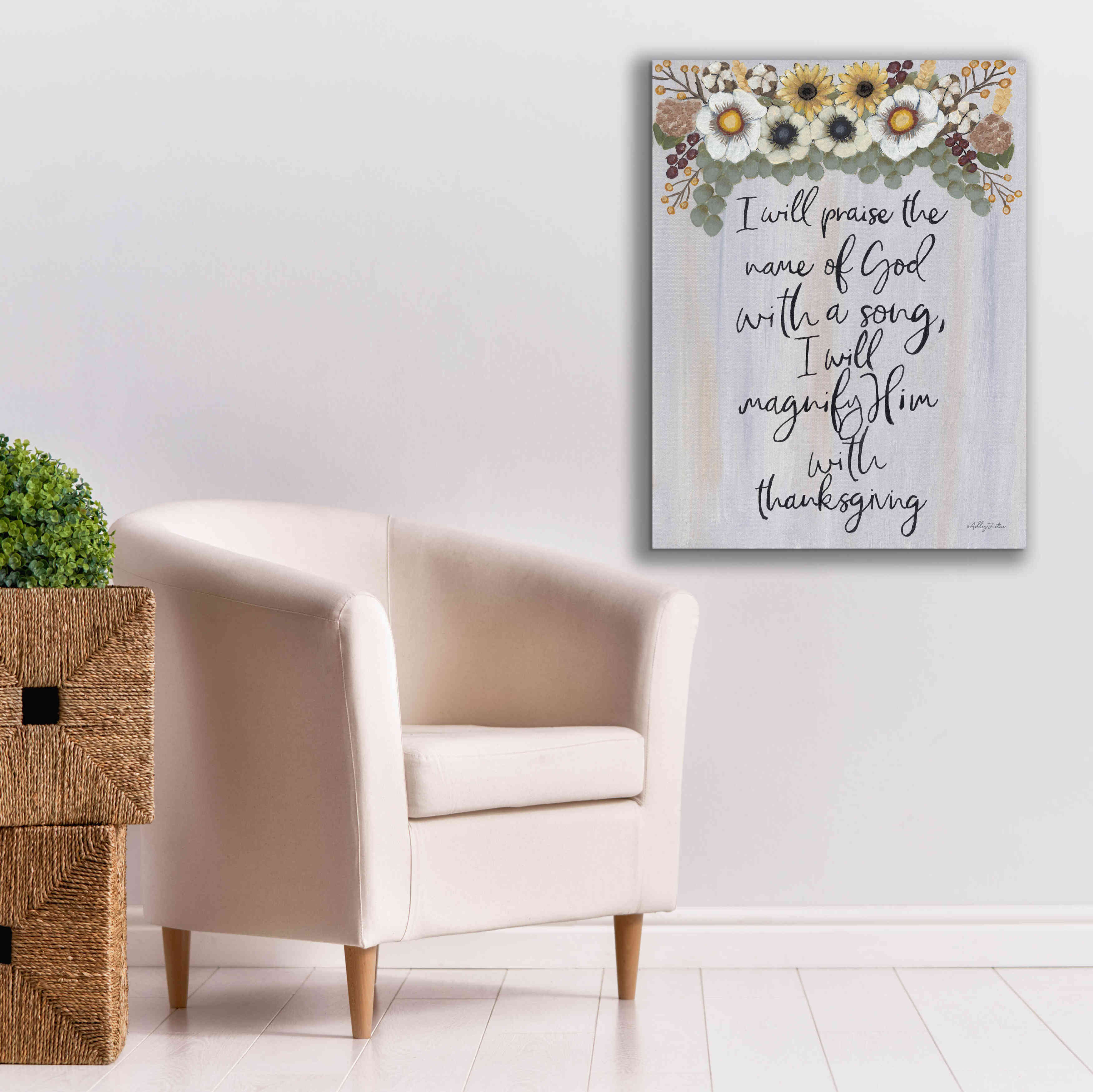 'I Will Praise the Name of God' by Ashley Justice, Giclee Canvas Wall Art,26x34