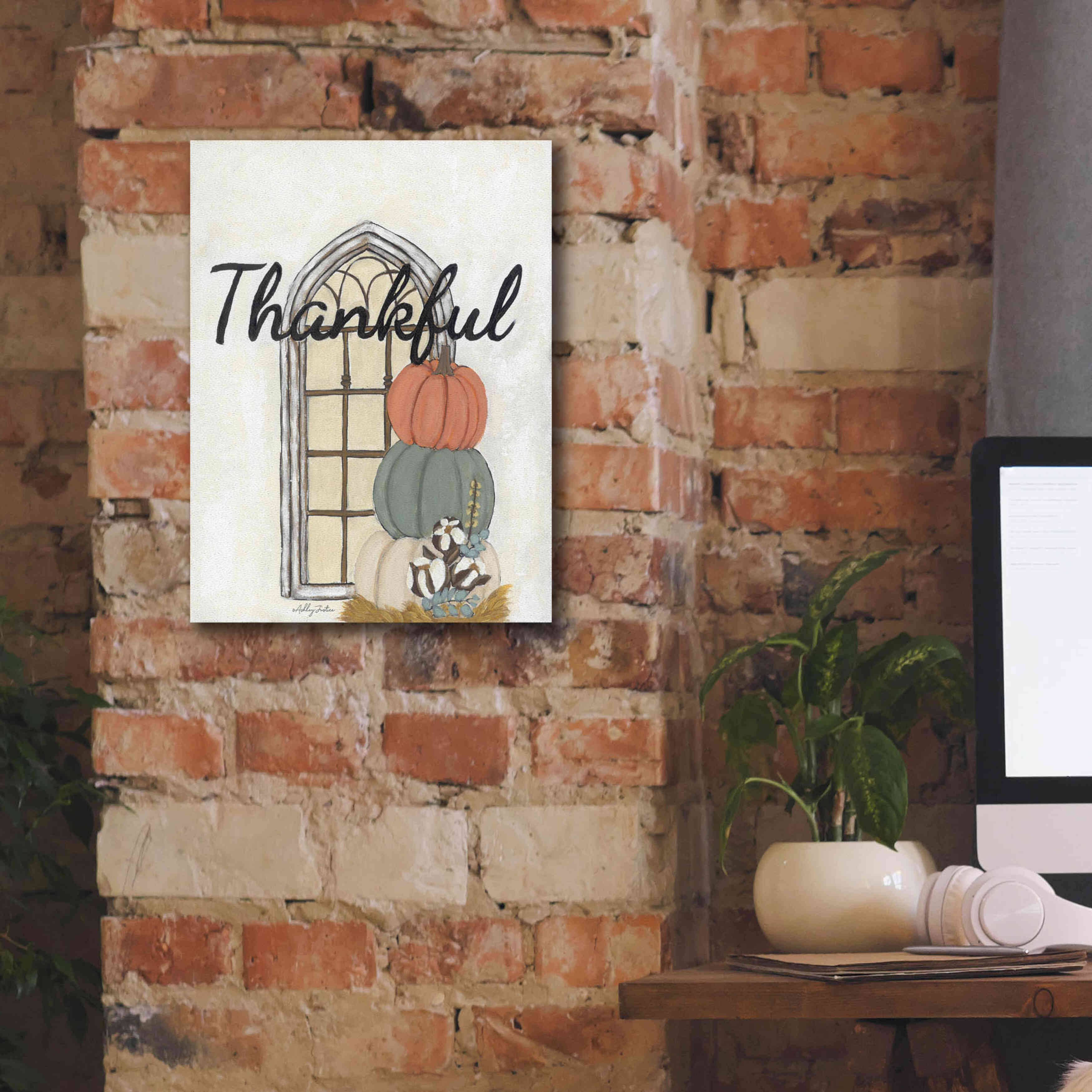 'Fall Thankful' by Ashley Justice, Giclee Canvas Wall Art,12x16