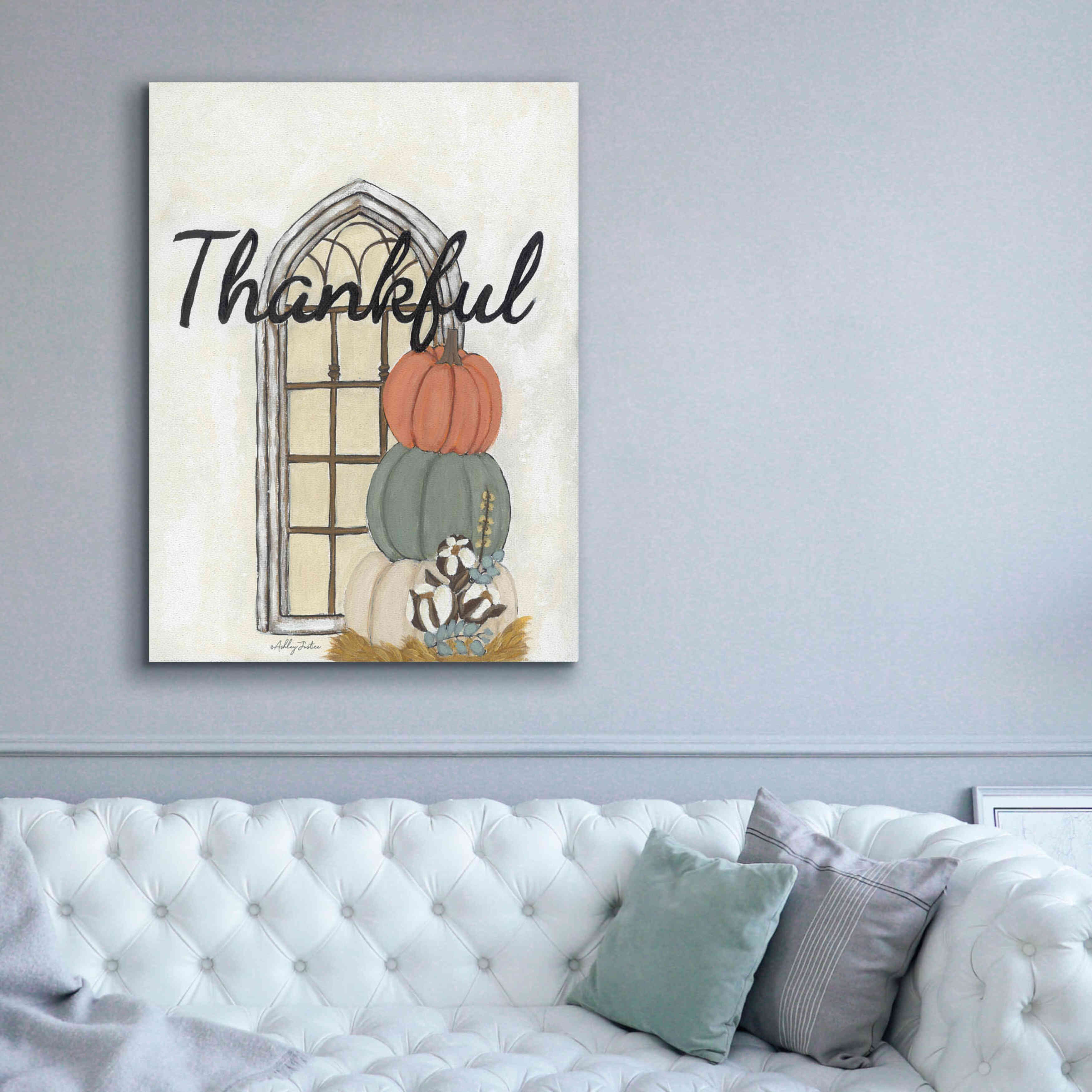 'Fall Thankful' by Ashley Justice, Giclee Canvas Wall Art,40x54