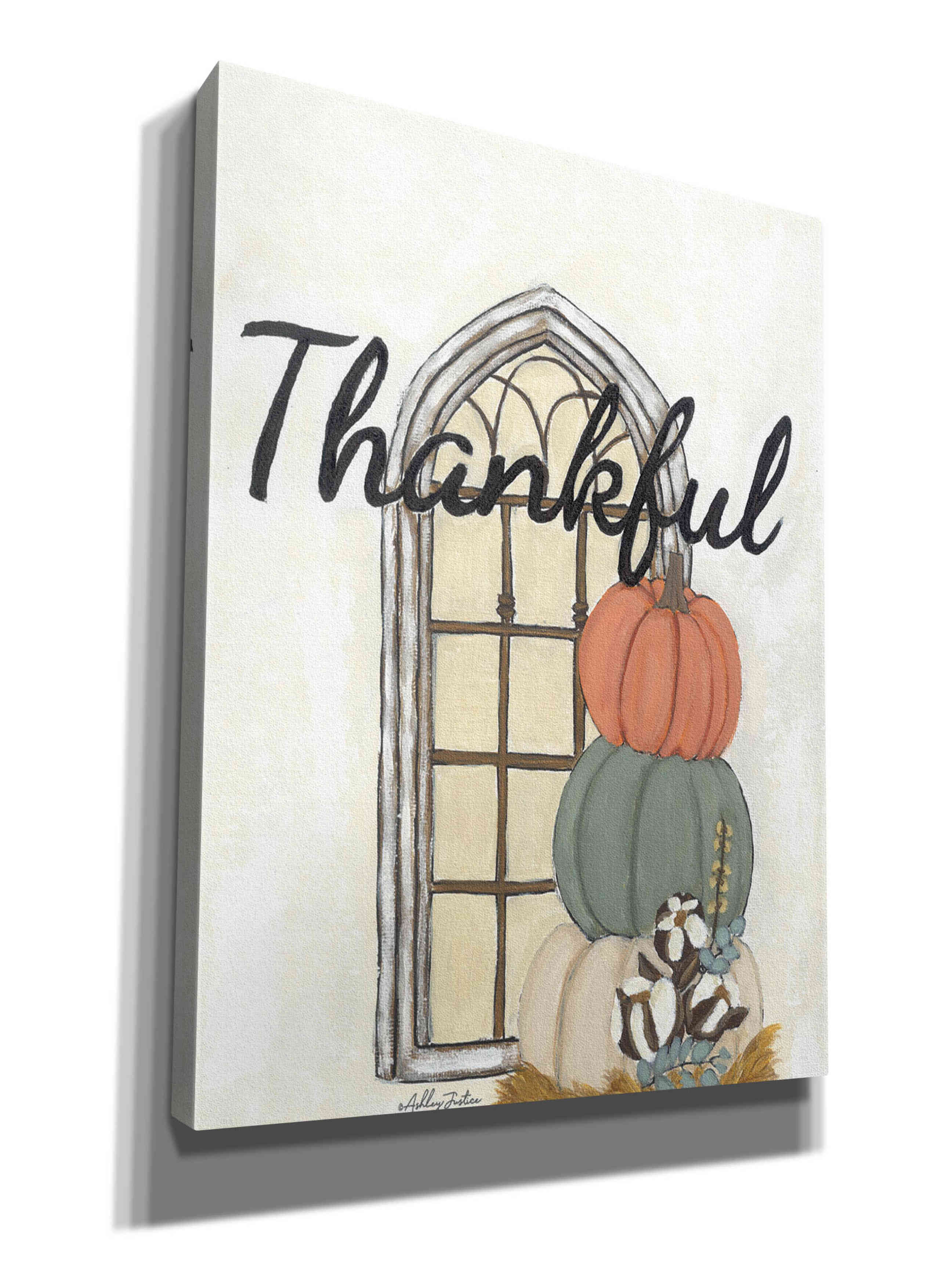 'Fall Thankful' by Ashley Justice, Giclee Canvas Wall Art