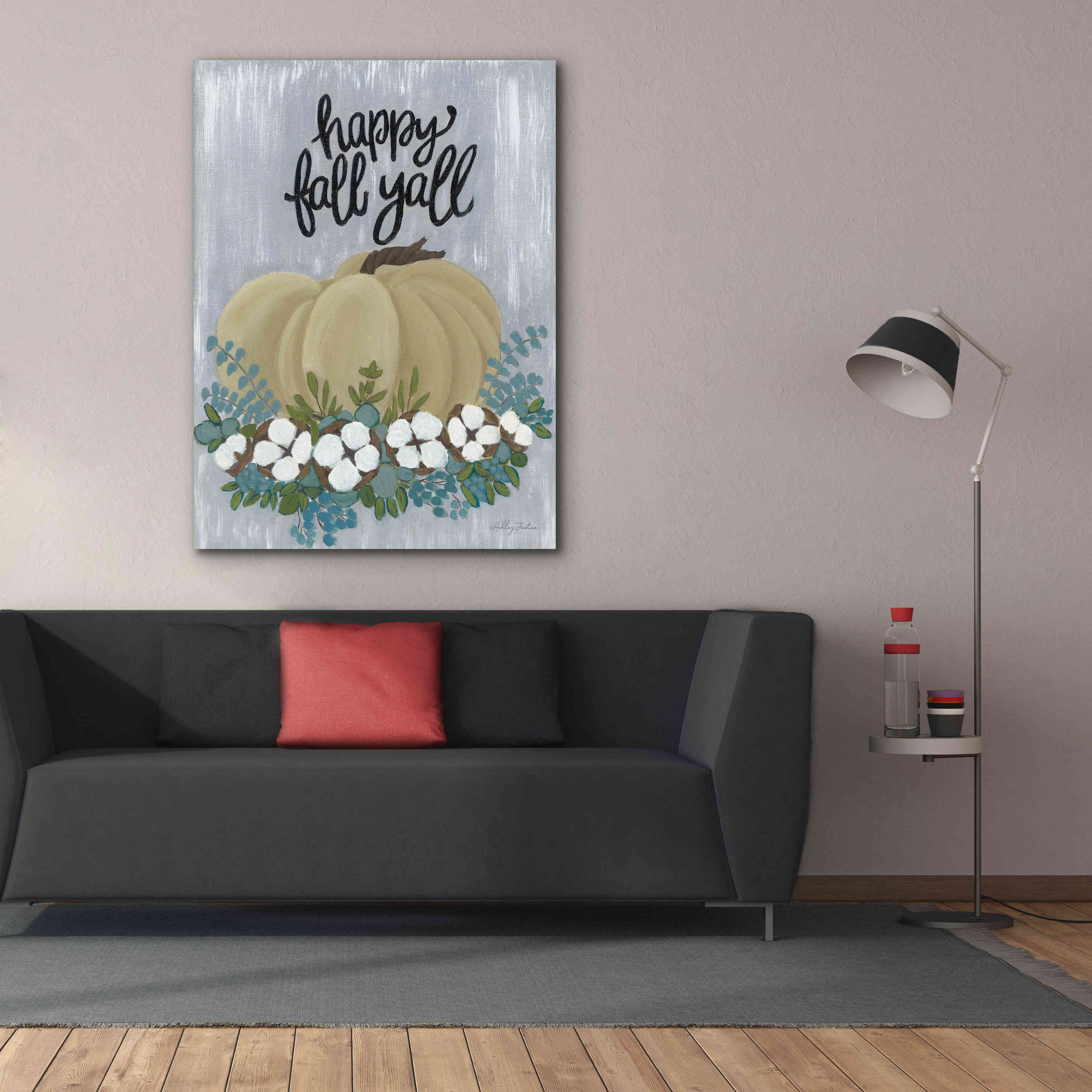'Happy Fall Y'All' by Ashley Justice, Giclee Canvas Wall Art,40x54