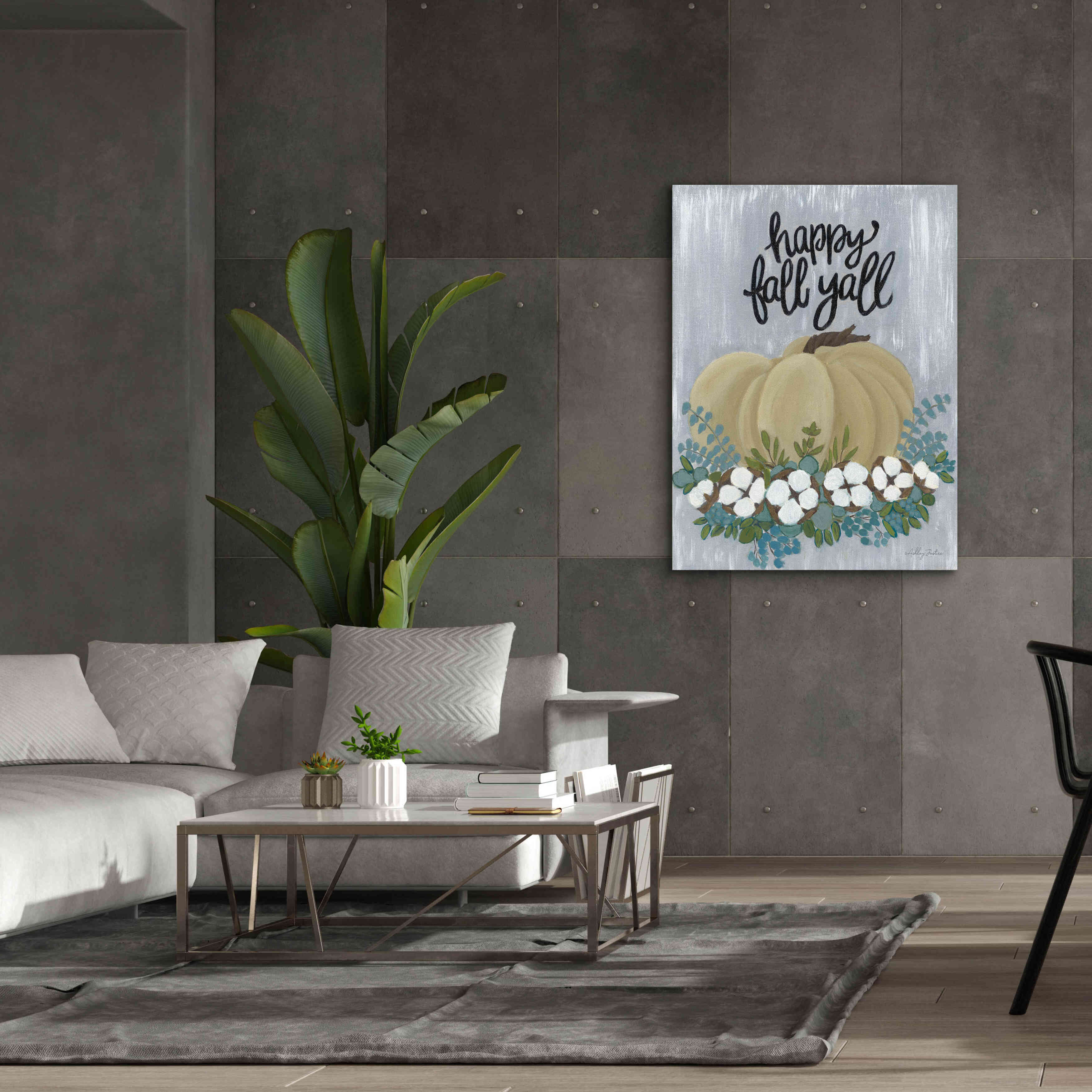 'Happy Fall Y'All' by Ashley Justice, Giclee Canvas Wall Art,40x54