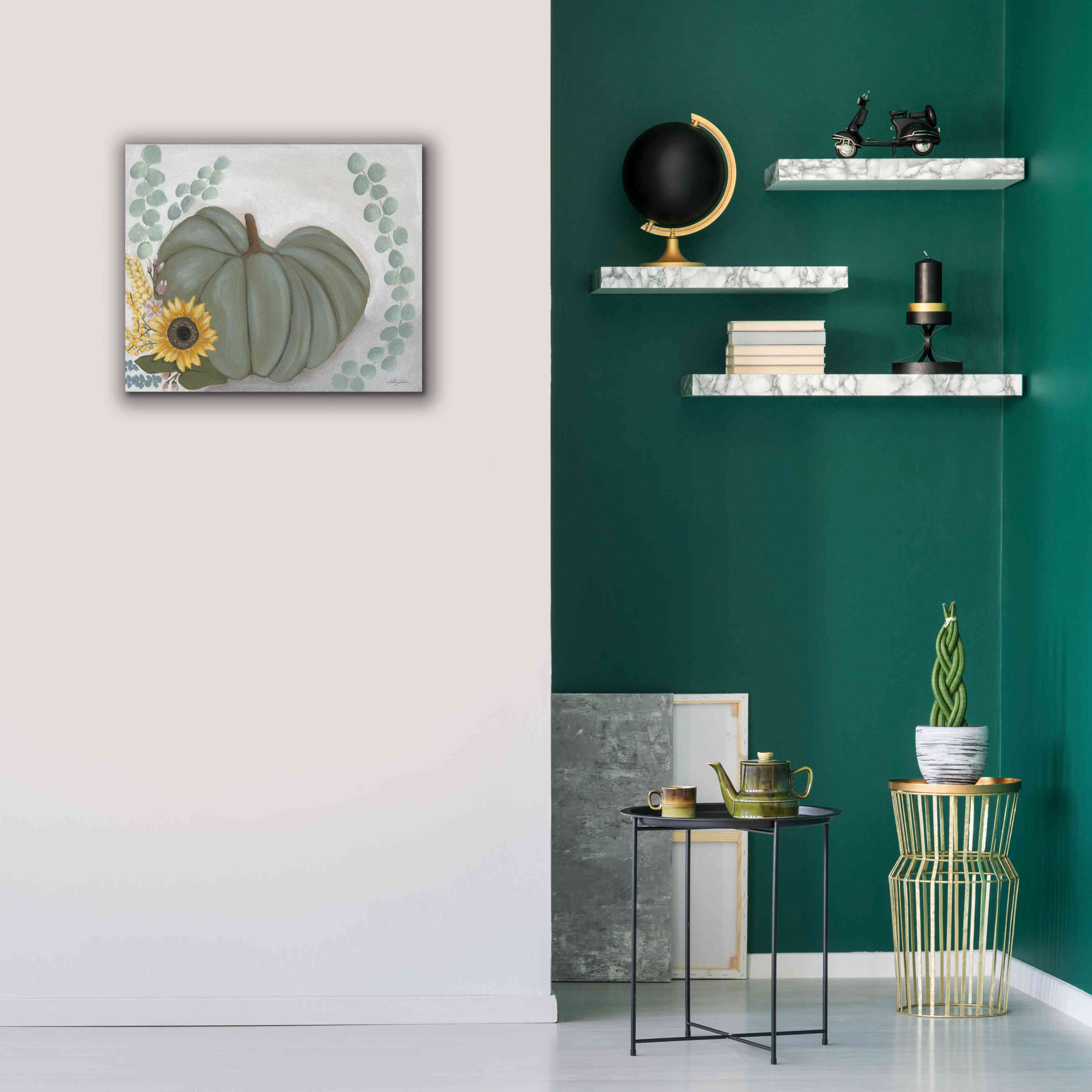 'Green Pumpkin' by Ashley Justice, Giclee Canvas Wall Art,24x20