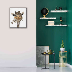 'Giraffe with Cotton' by Ashley Justice, Giclee Canvas Wall Art,20x24