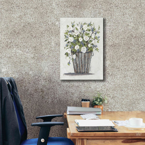 'Sweet Rose Basket' by Julie Norkus, Giclee Canvas Wall Art,18x26