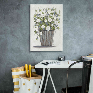 'Sweet Rose Basket' by Julie Norkus, Giclee Canvas Wall Art,18x26