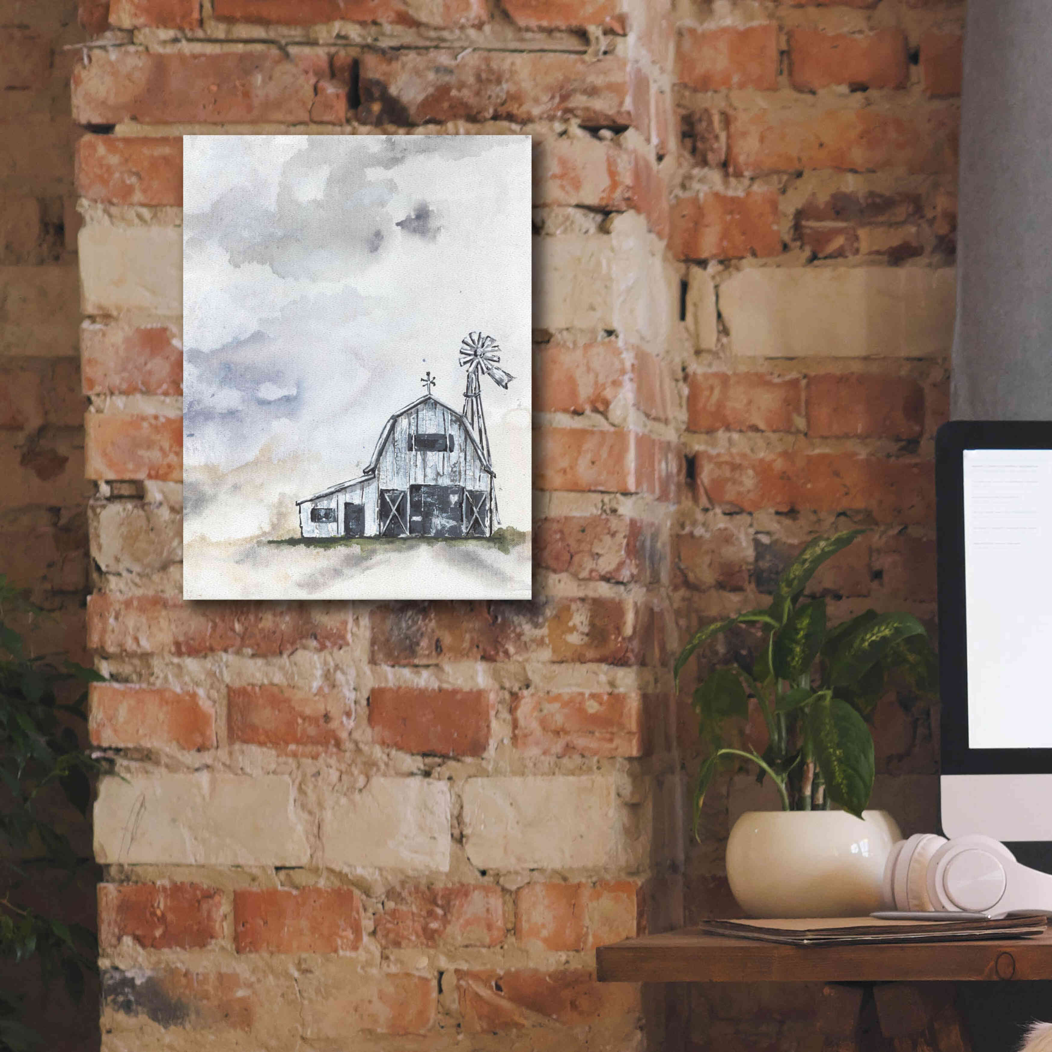 'Haven Mini Barn' by Julie Norkus, Giclee Canvas Wall Art,12x16