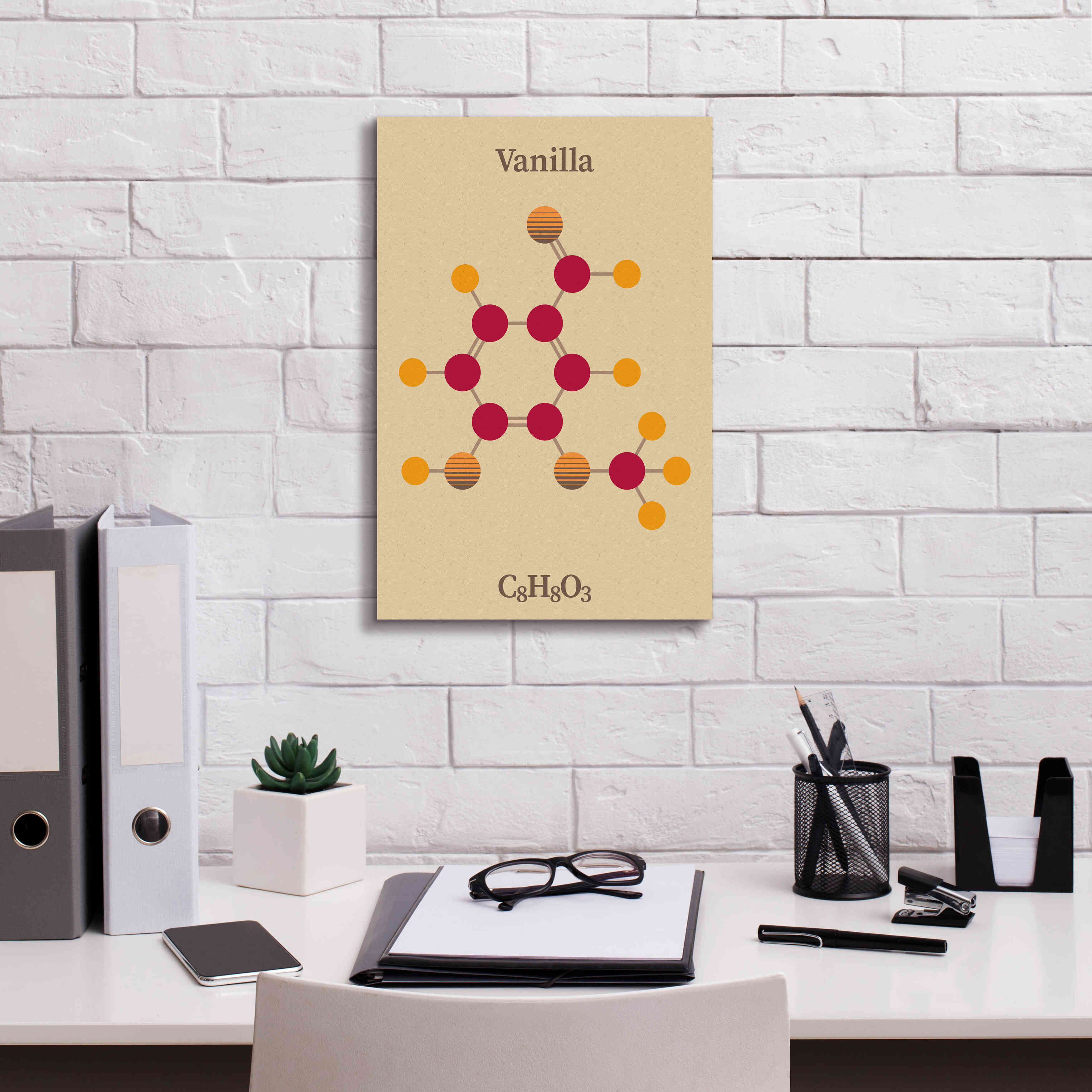 'Vanilla Molecule 2' by Epic Portfolio, Giclee Canvas Wall Art,12x18
