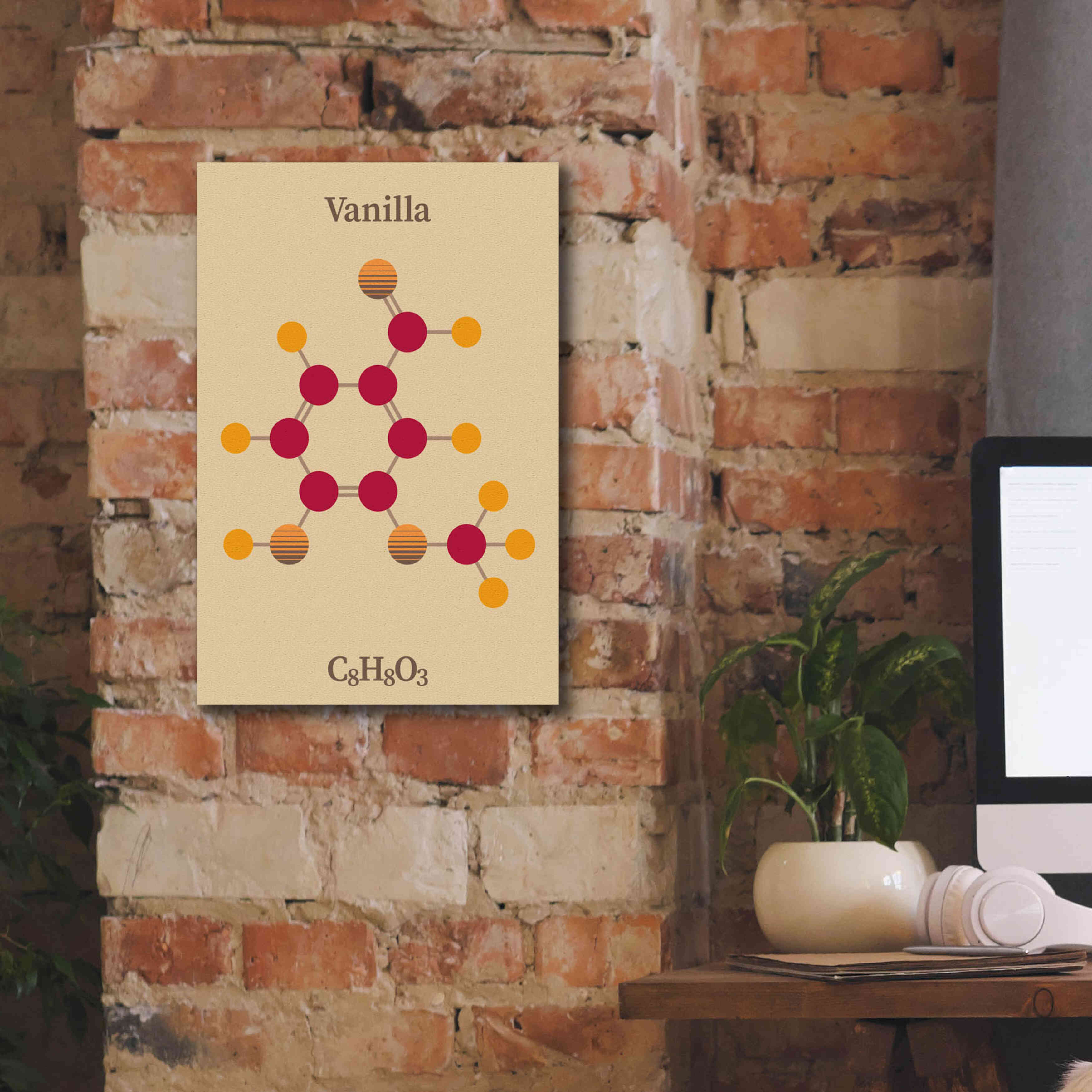 'Vanilla Molecule 2' by Epic Portfolio, Giclee Canvas Wall Art,12x18