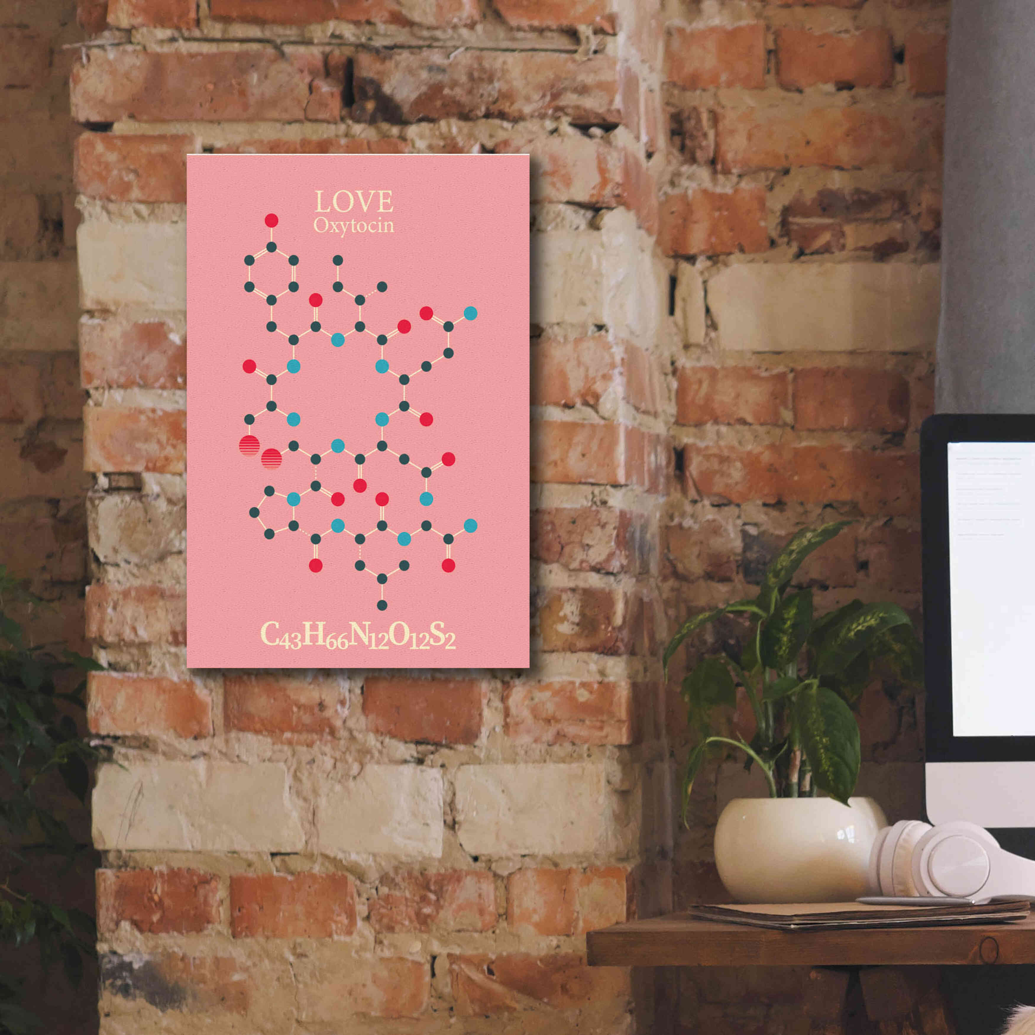 'Oxytocin Molecule 2' by Epic Portfolio, Giclee Canvas Wall Art,12x18