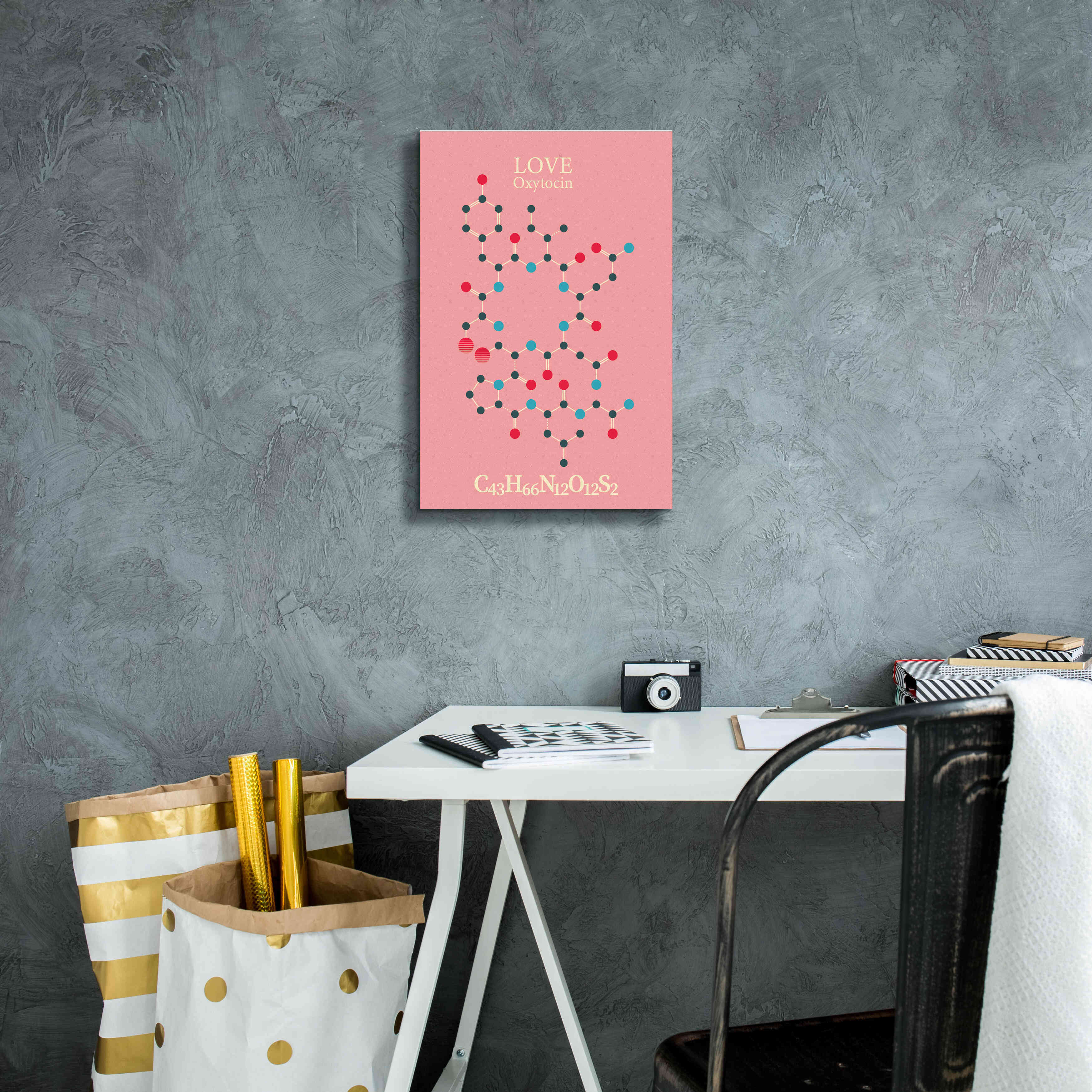 'Oxytocin Molecule 2' by Epic Portfolio, Giclee Canvas Wall Art,12x18