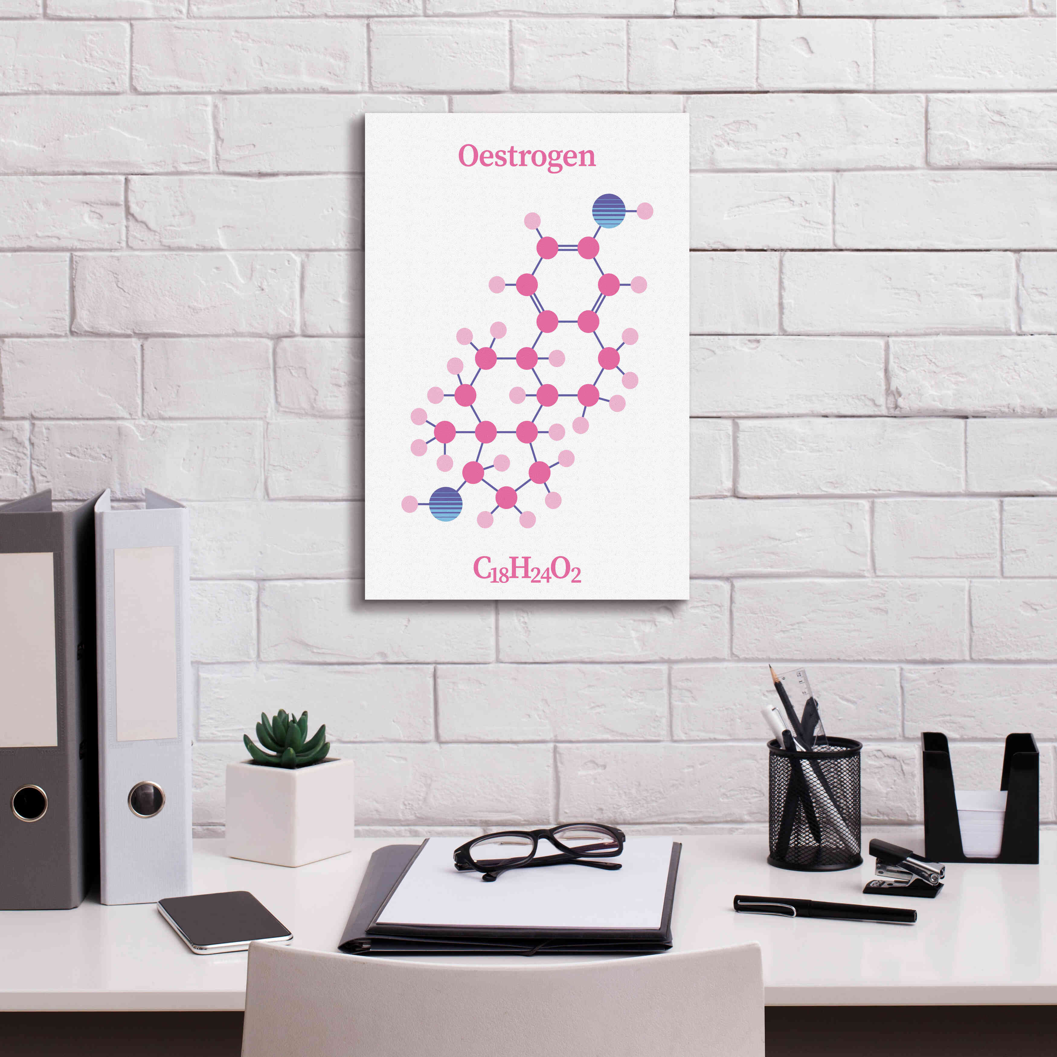 'Oestrogen Molecule' by Epic Portfolio, Giclee Canvas Wall Art,12x18