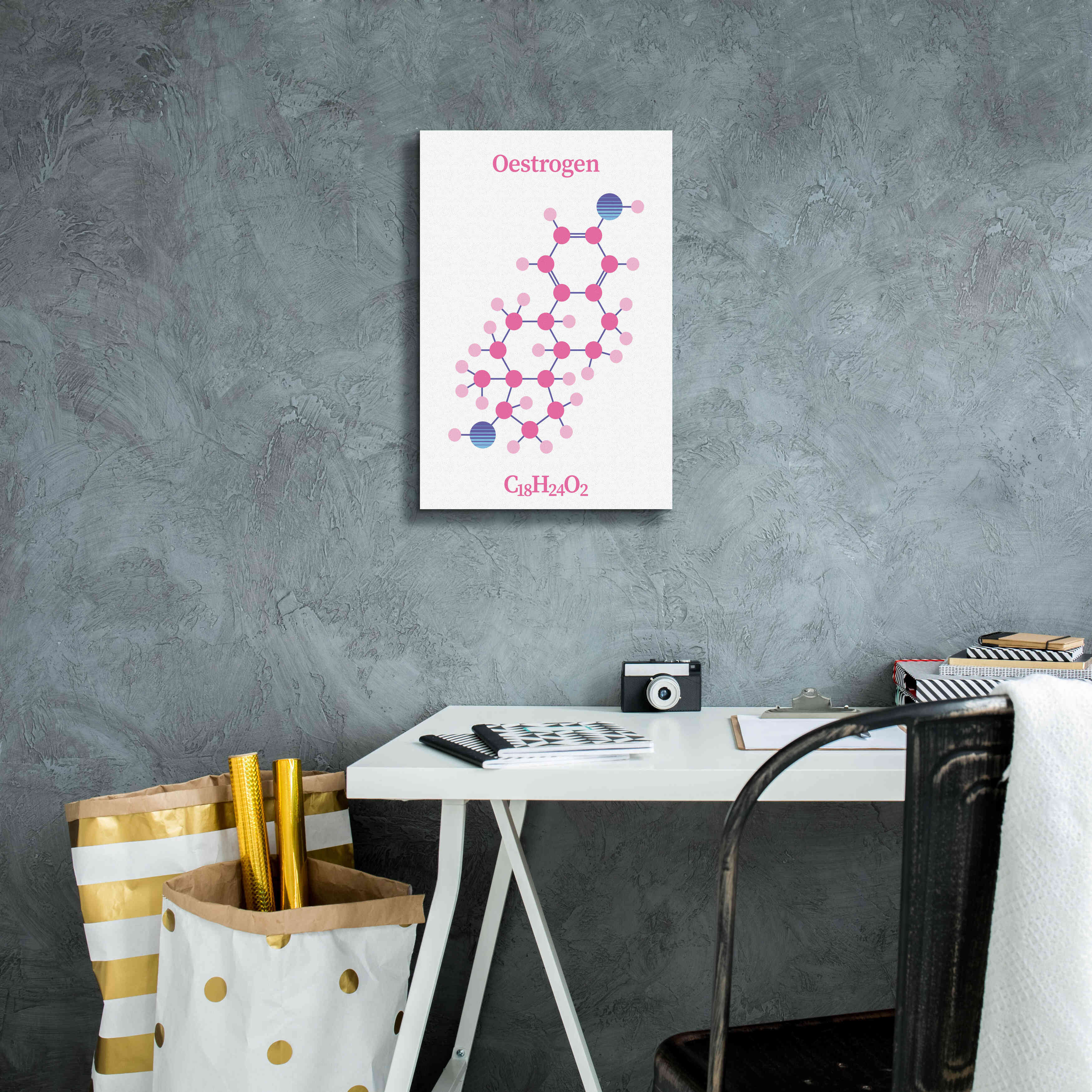 'Oestrogen Molecule' by Epic Portfolio, Giclee Canvas Wall Art,12x18