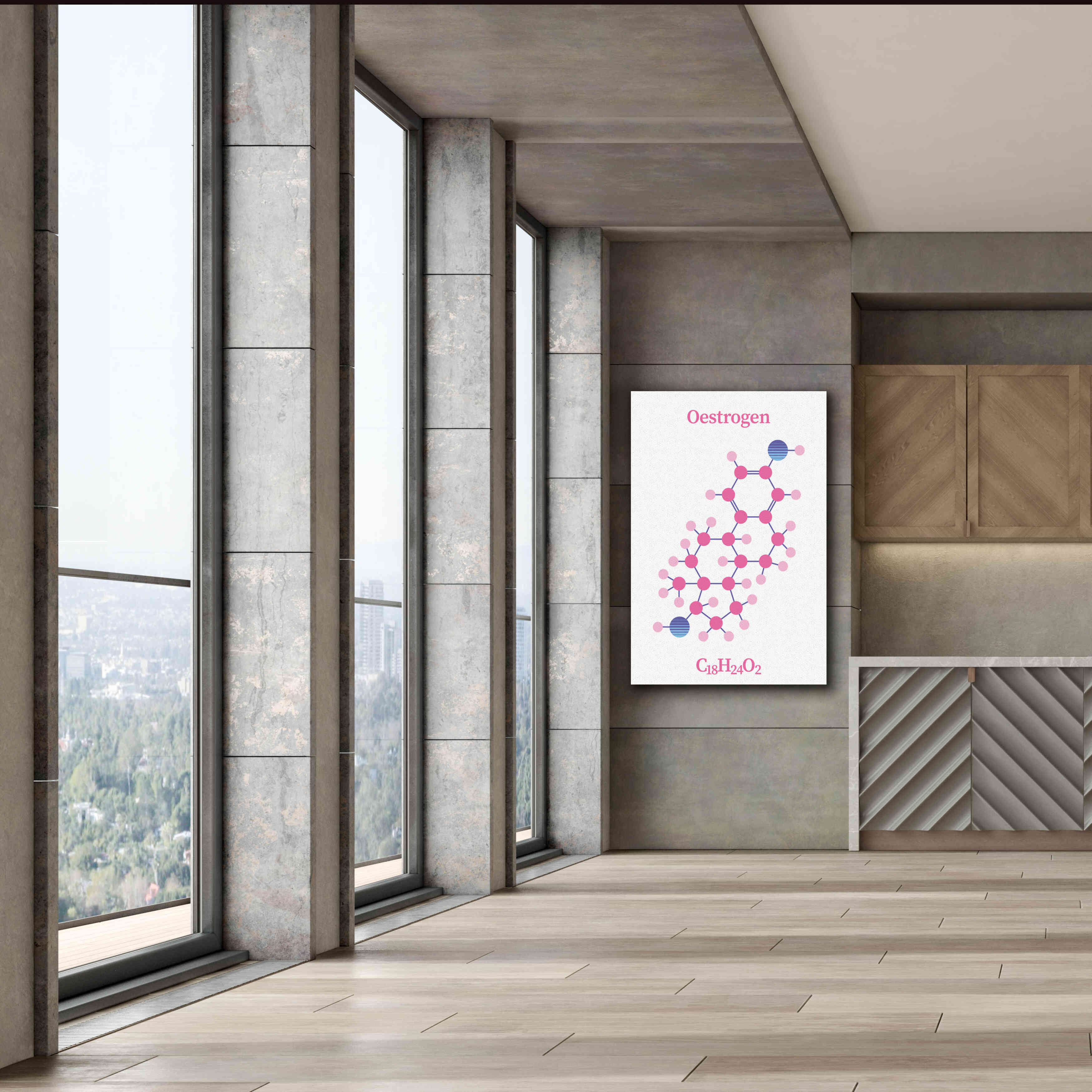 'Oestrogen Molecule' by Epic Portfolio, Giclee Canvas Wall Art,40x60