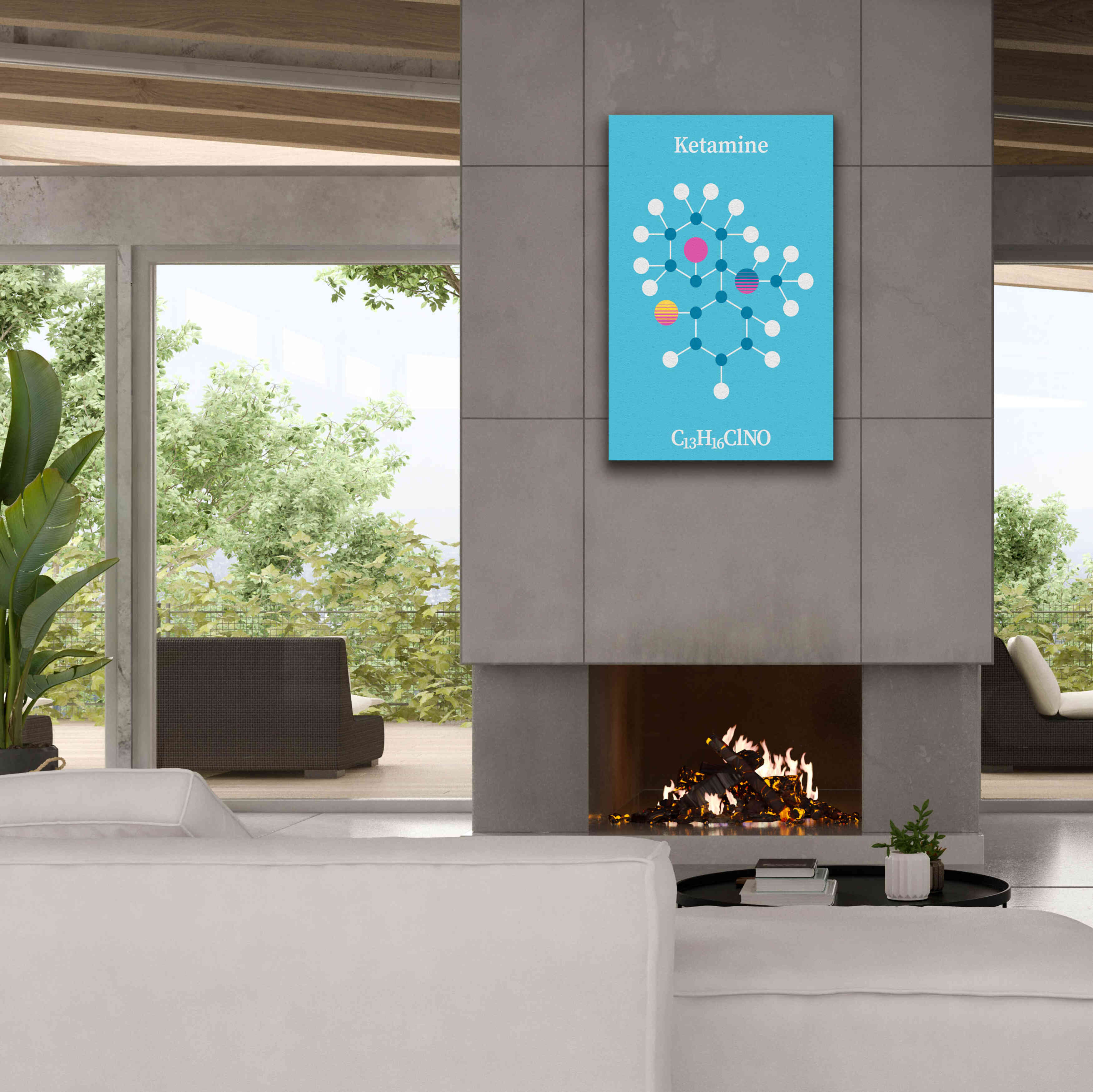 'Ketamine Molecule 2' by Epic Portfolio, Giclee Canvas Wall Art,26x40