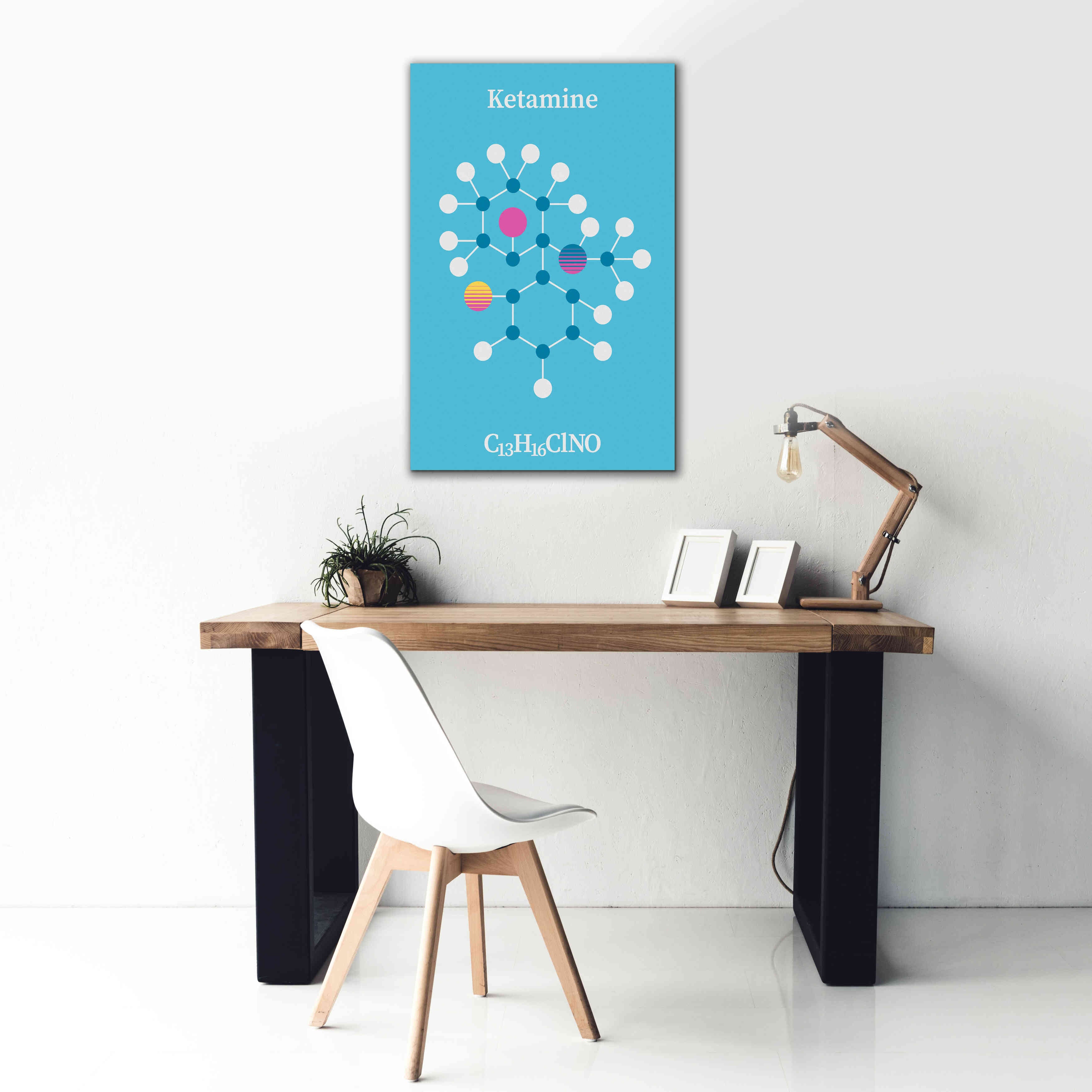 'Ketamine Molecule 2' by Epic Portfolio, Giclee Canvas Wall Art,26x40
