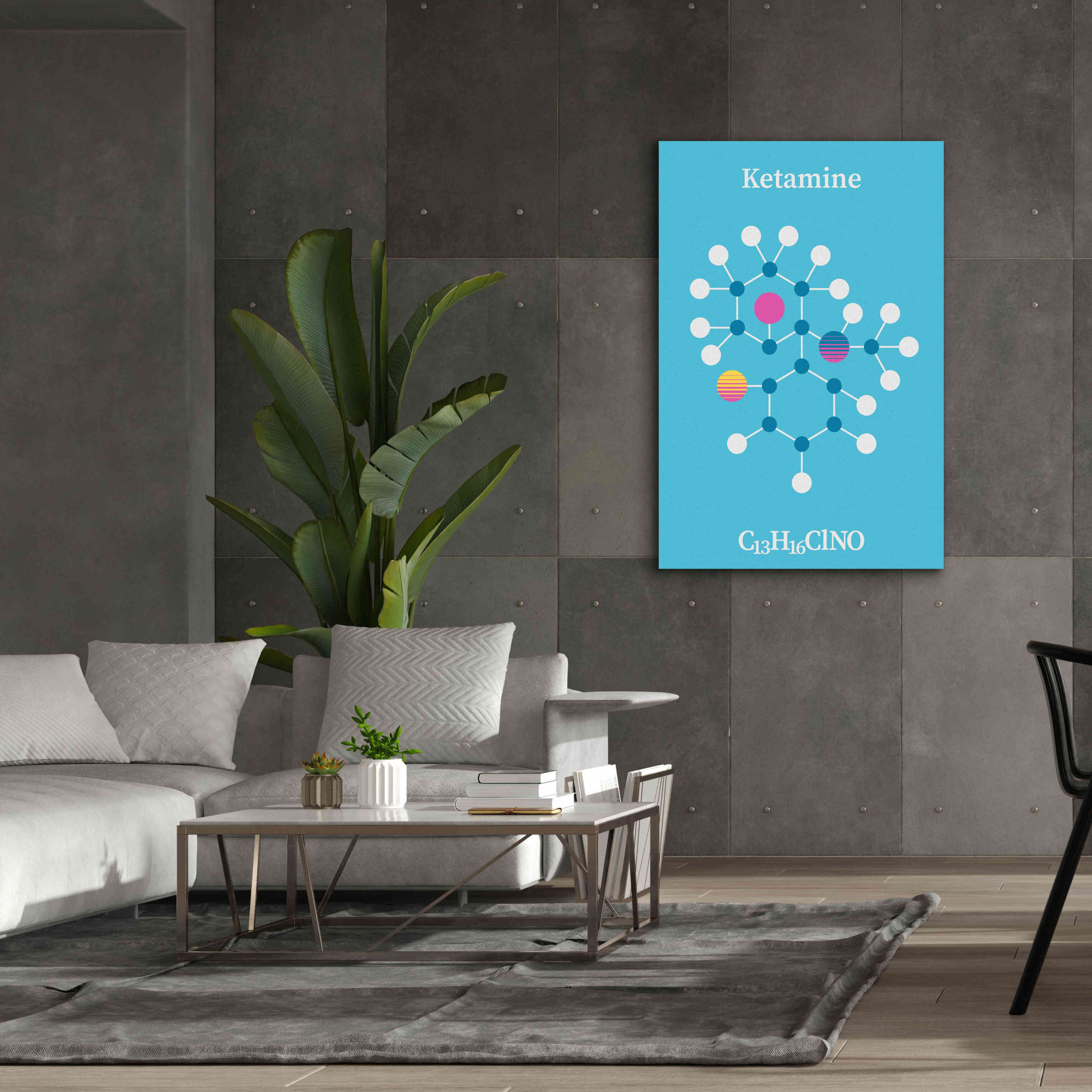 'Ketamine Molecule 2' by Epic Portfolio, Giclee Canvas Wall Art,40x60