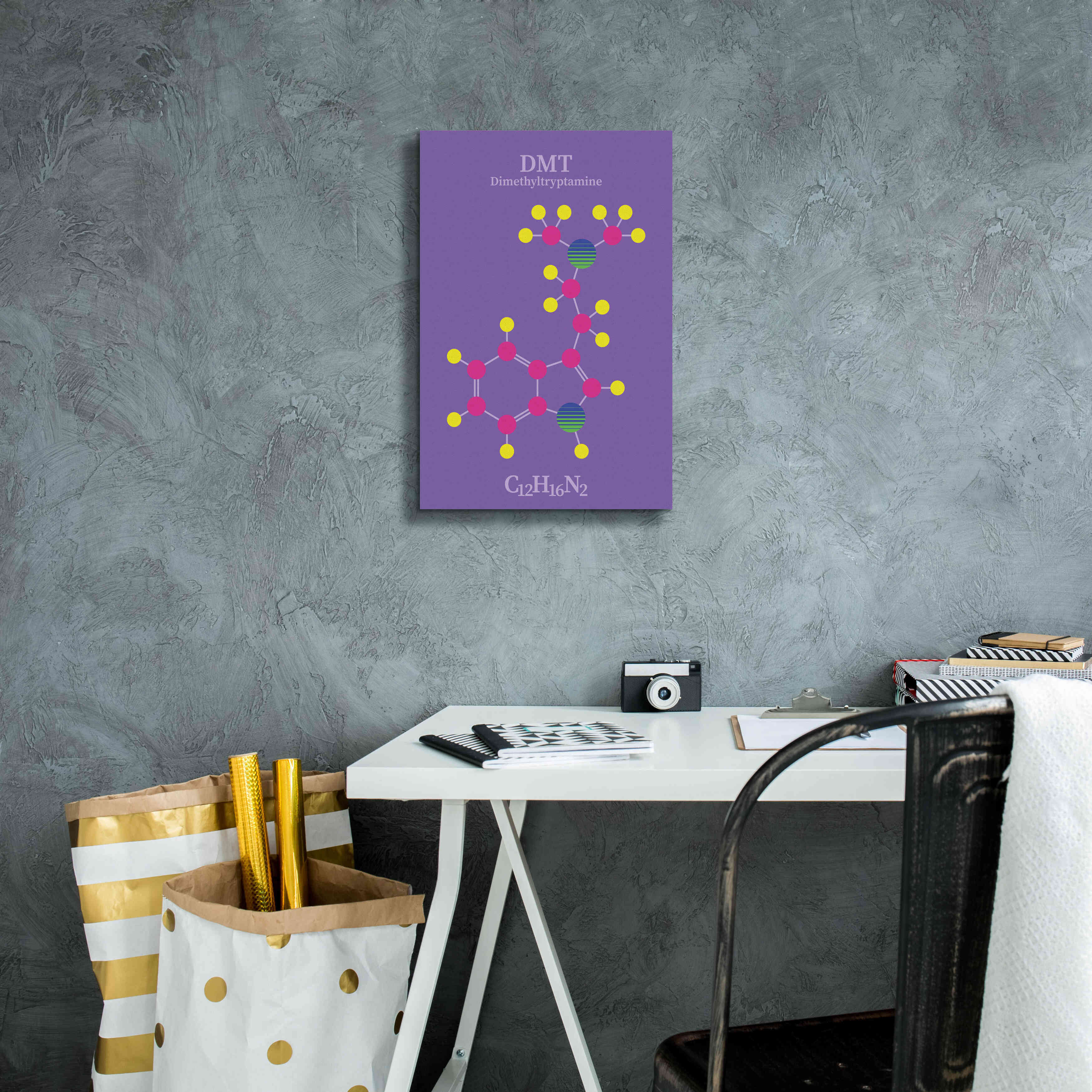 'DMT Molecule' by Epic Portfolio, Giclee Canvas Wall Art,12x18