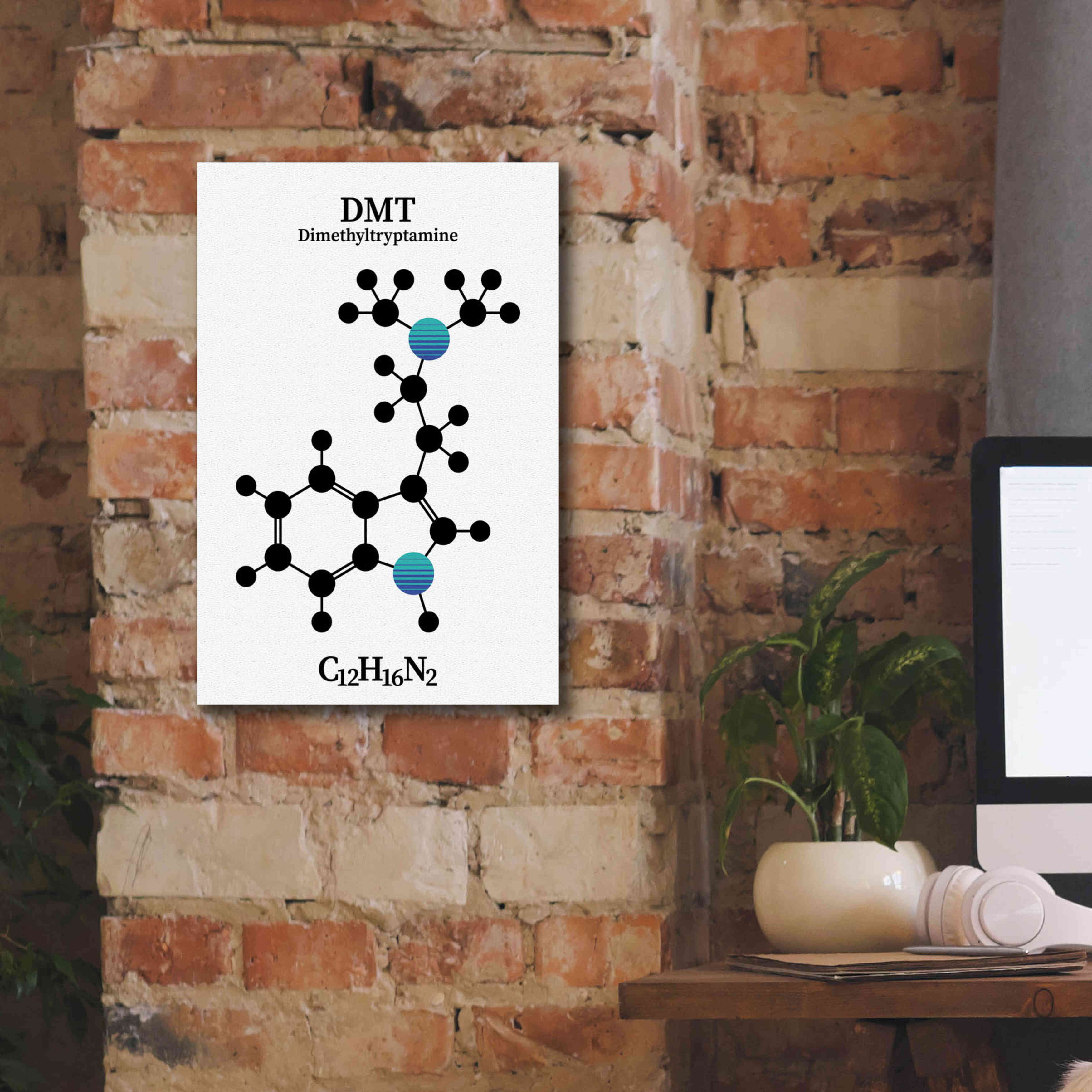 'DMT Molecule 2' by Epic Portfolio, Giclee Canvas Wall Art,12x18