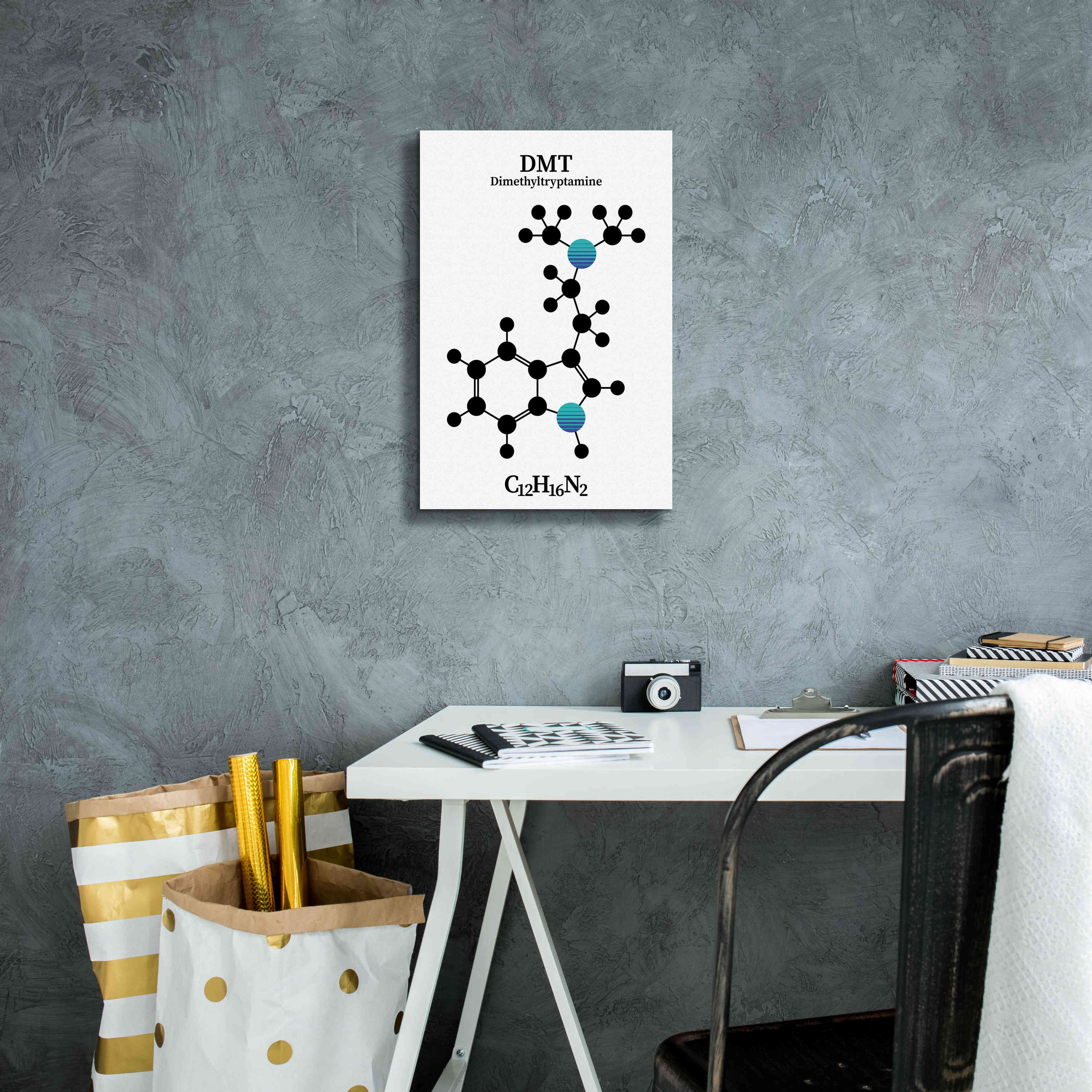 'DMT Molecule 2' by Epic Portfolio, Giclee Canvas Wall Art,12x18