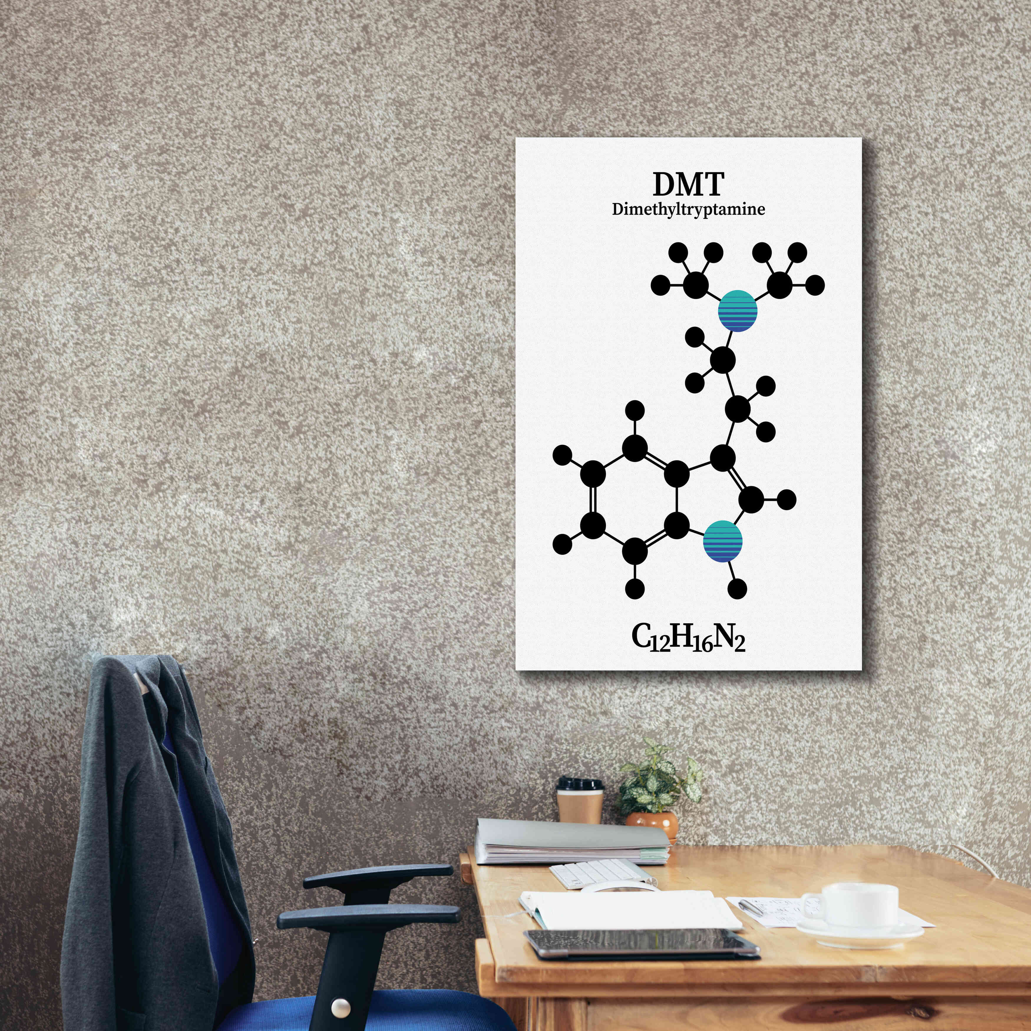 'DMT Molecule 2' by Epic Portfolio, Giclee Canvas Wall Art,26x40