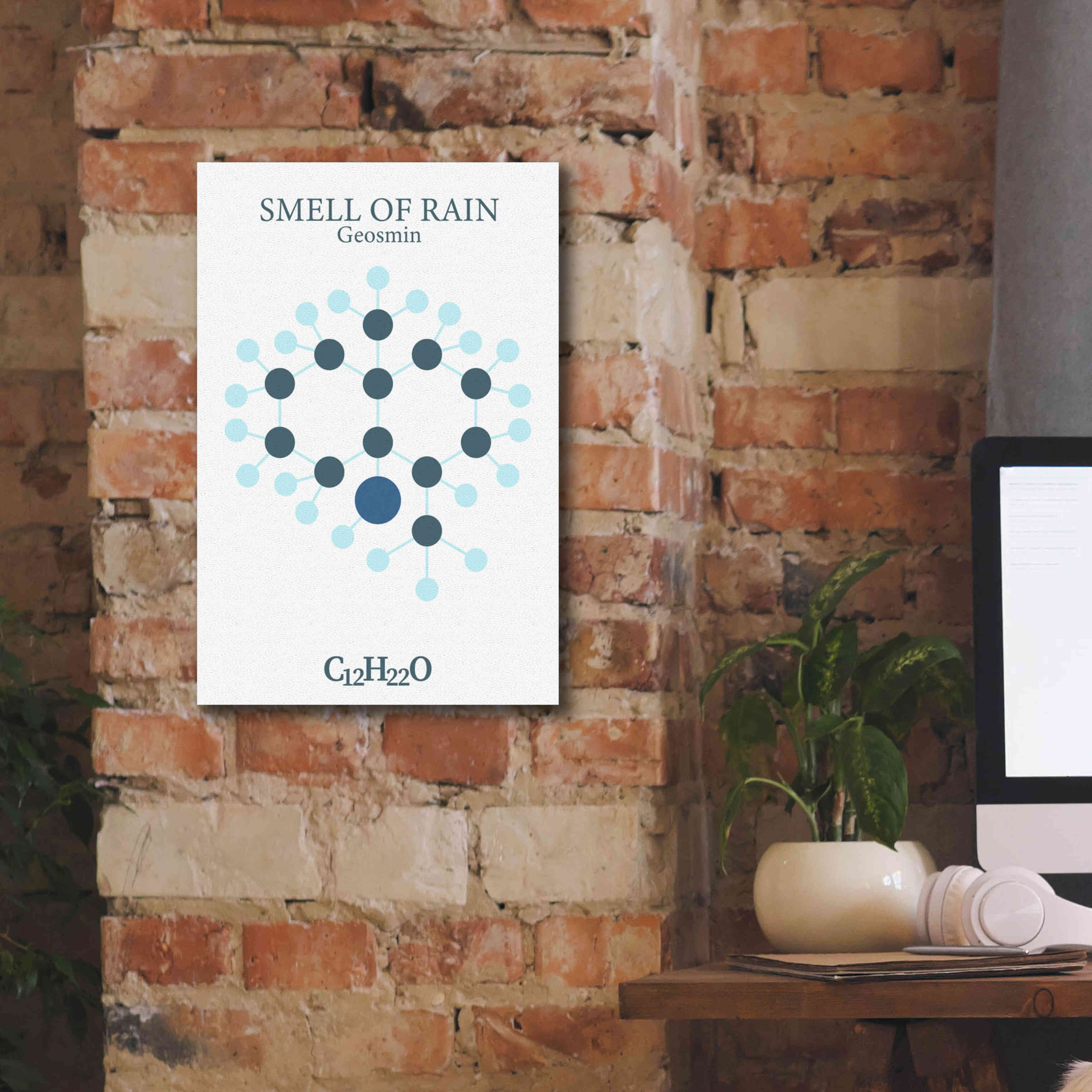 'Smell Of Rain Molecule' by Epic Portfolio, Giclee Canvas Wall Art,12x18