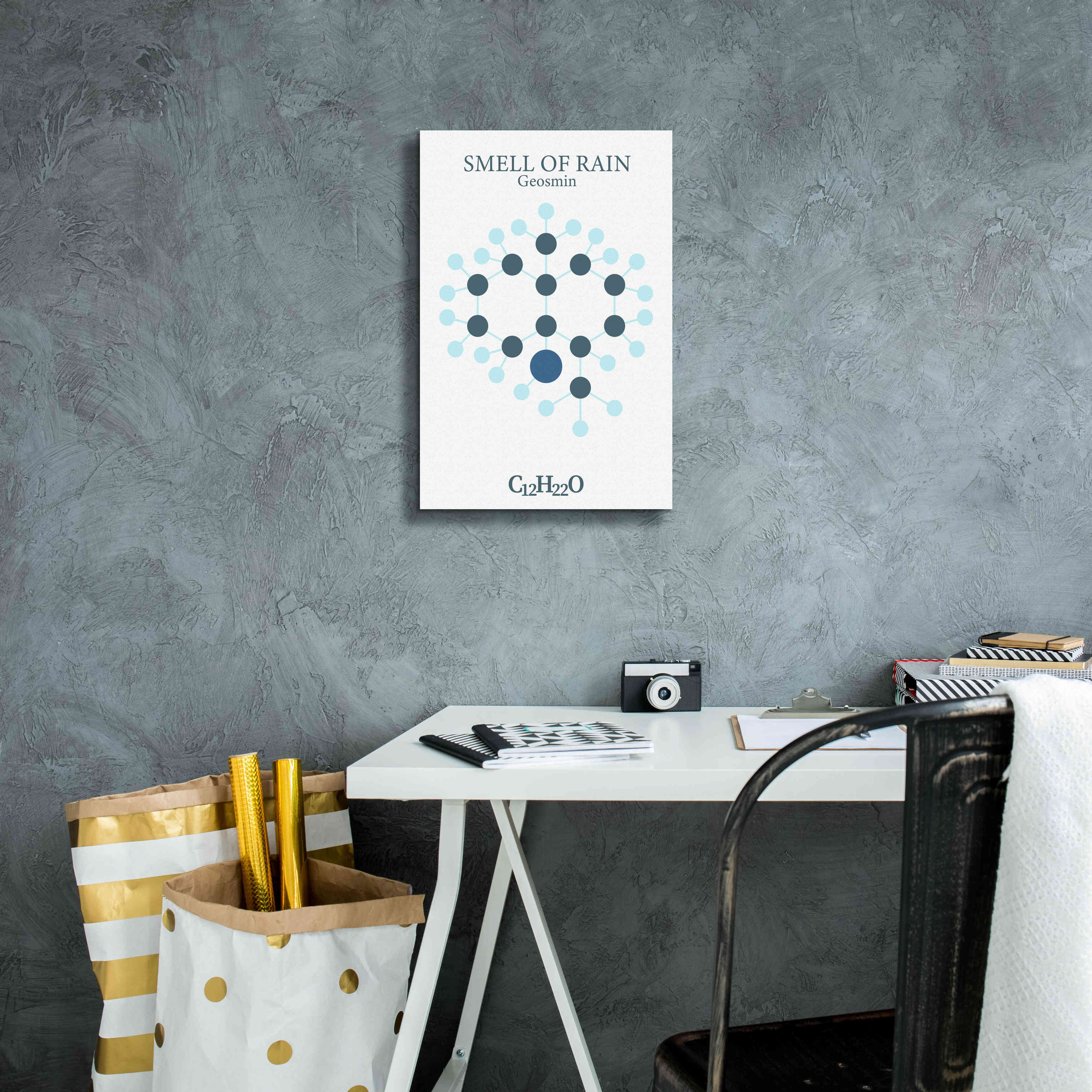 'Smell Of Rain Molecule' by Epic Portfolio, Giclee Canvas Wall Art,12x18