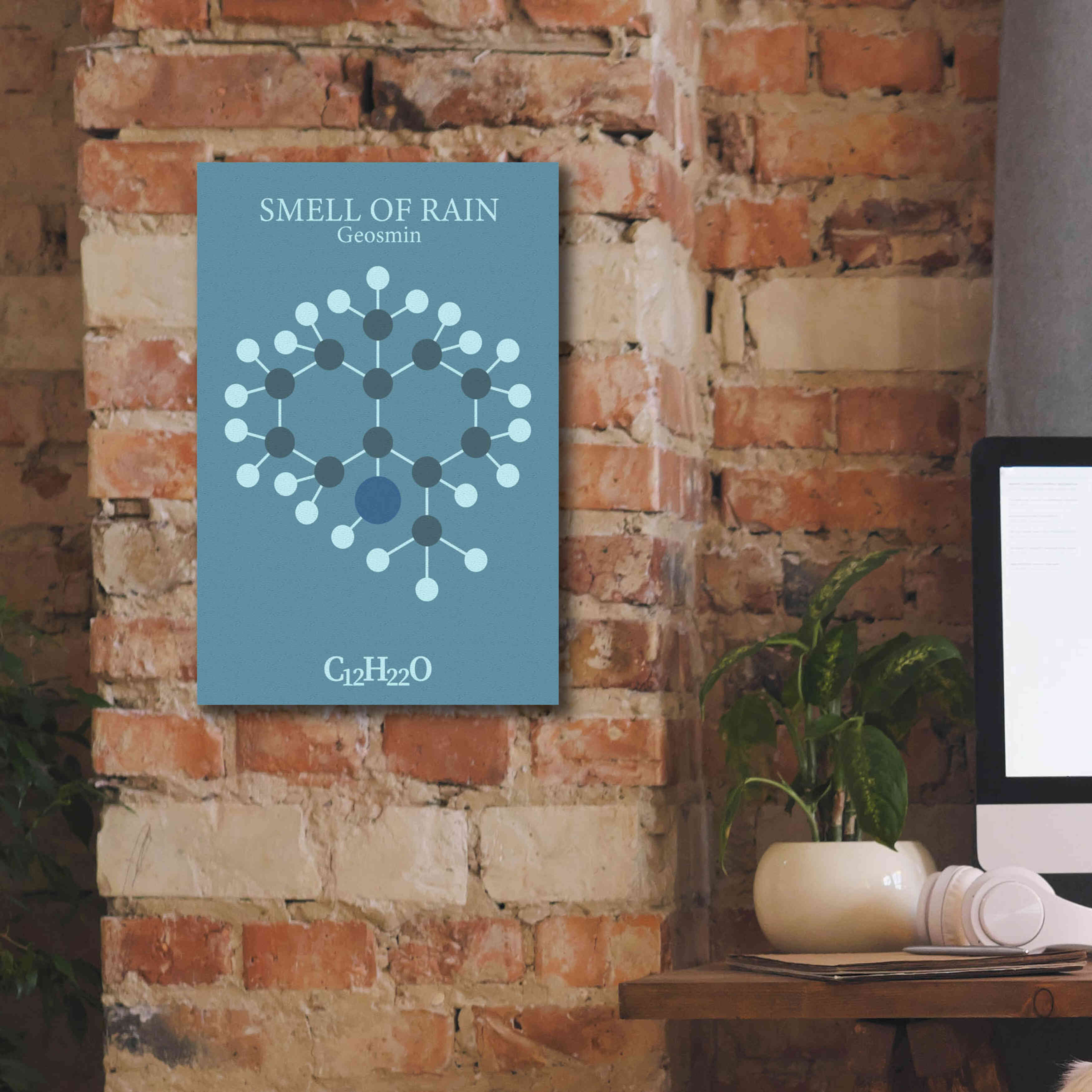 'Smell Of Rain Molecule 2' by Epic Portfolio, Giclee Canvas Wall Art,12x18