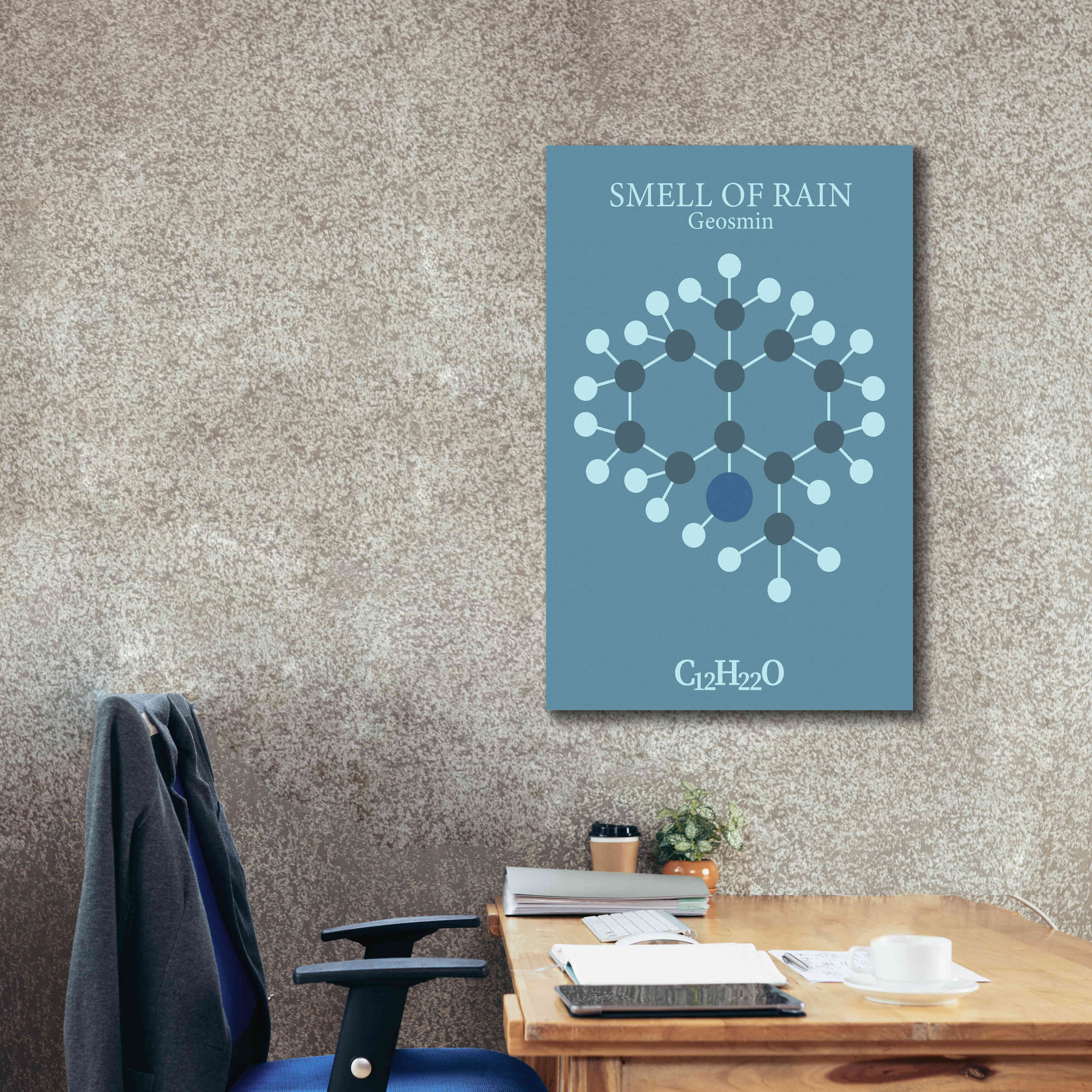 'Smell Of Rain Molecule 2' by Epic Portfolio, Giclee Canvas Wall Art,26x40