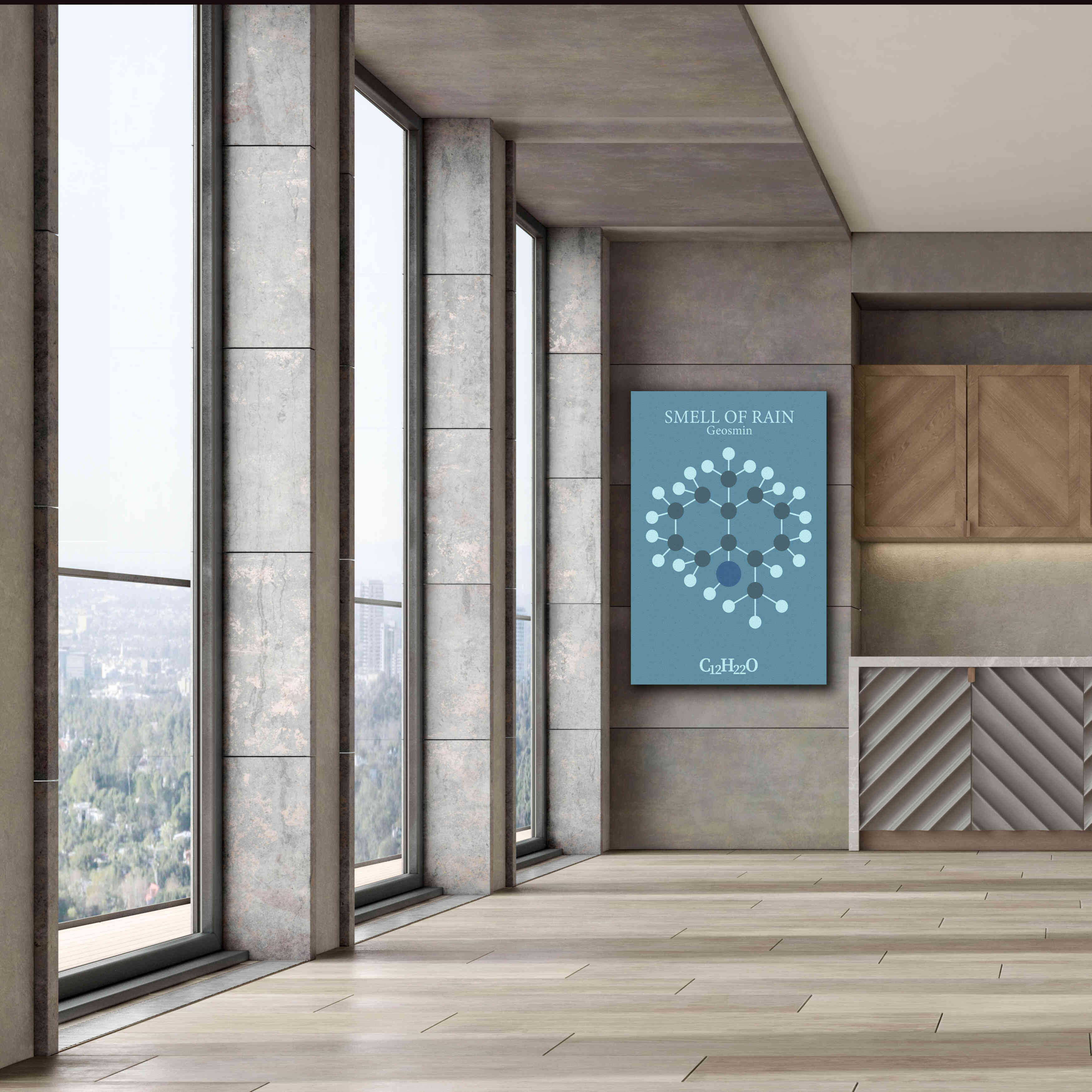 'Smell Of Rain Molecule 2' by Epic Portfolio, Giclee Canvas Wall Art,40x60