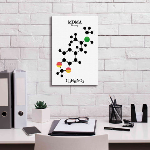 Image of 'MDMA Molecule' by Epic Portfolio, Giclee Canvas Wall Art,12x18