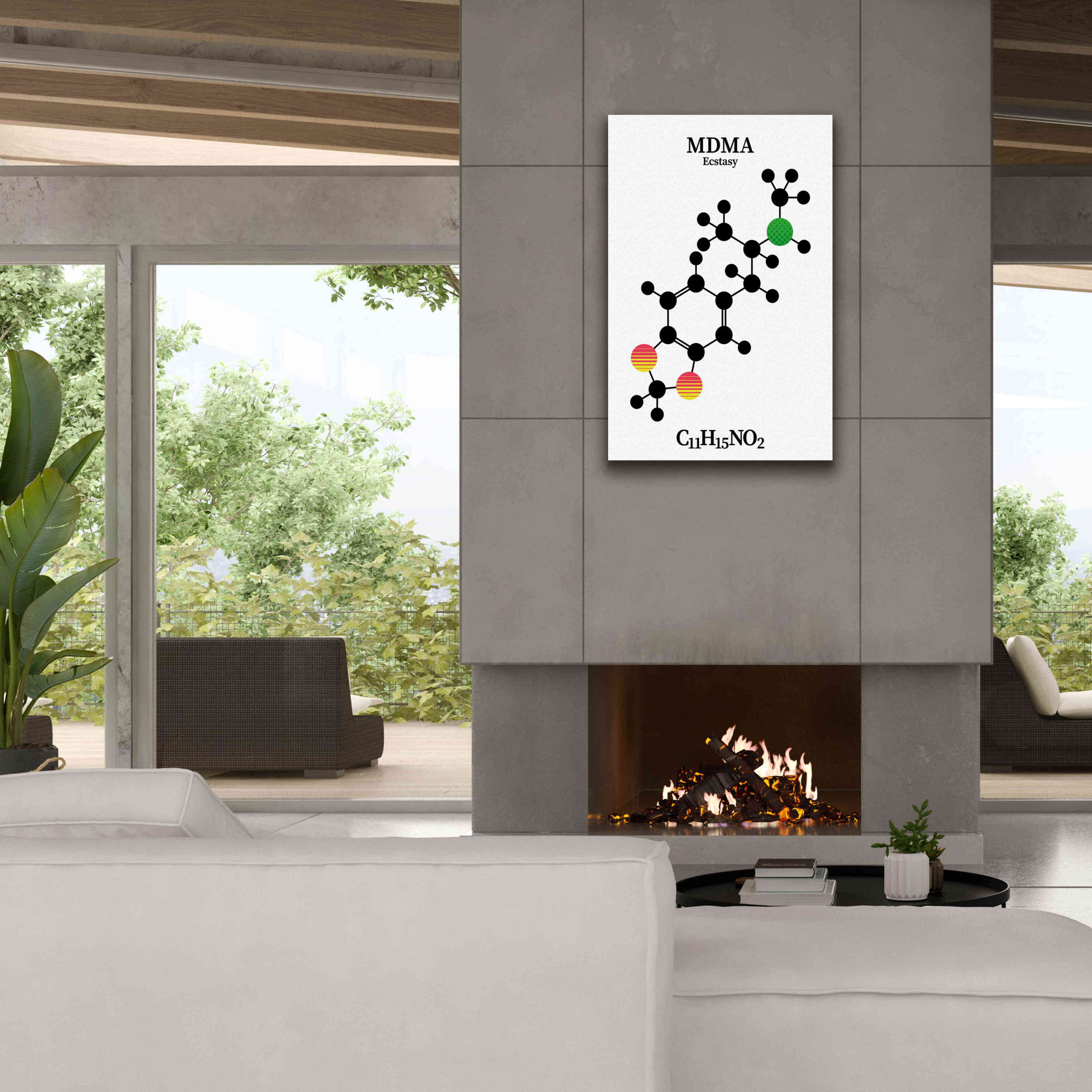 'MDMA Molecule' by Epic Portfolio, Giclee Canvas Wall Art,26x40