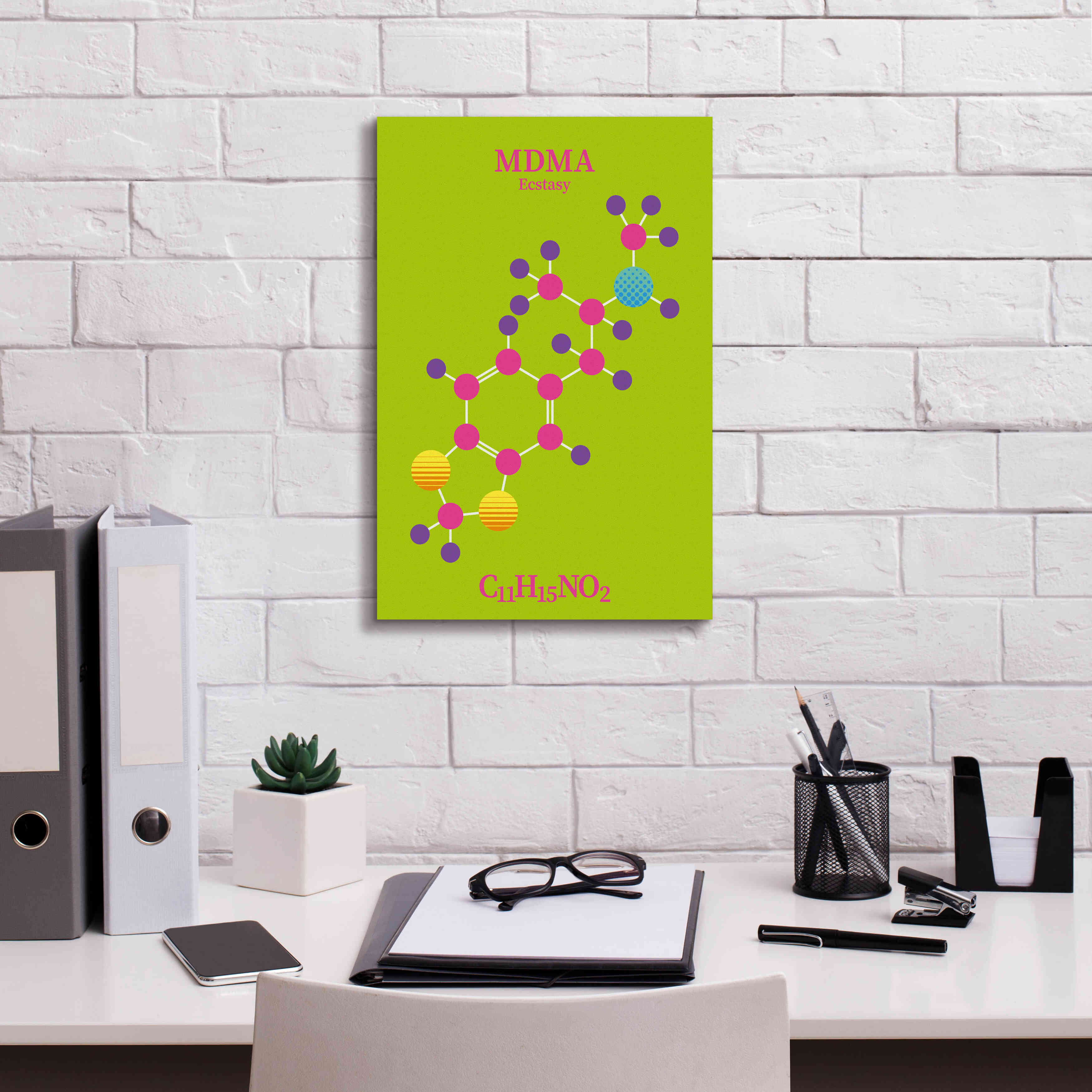 'MDMA Molecule 2' by Epic Portfolio, Giclee Canvas Wall Art,12x18