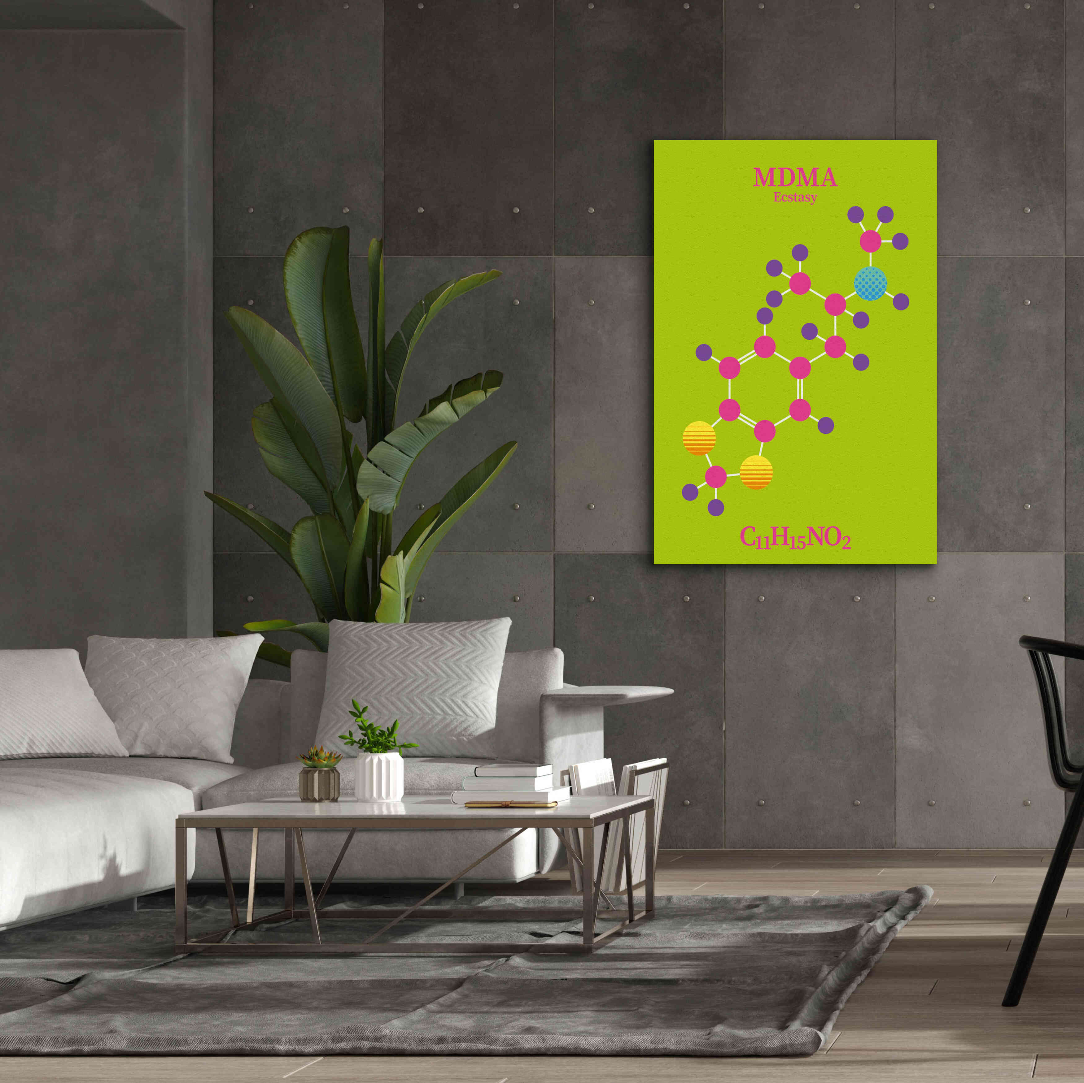 'MDMA Molecule 2' by Epic Portfolio, Giclee Canvas Wall Art,40x60