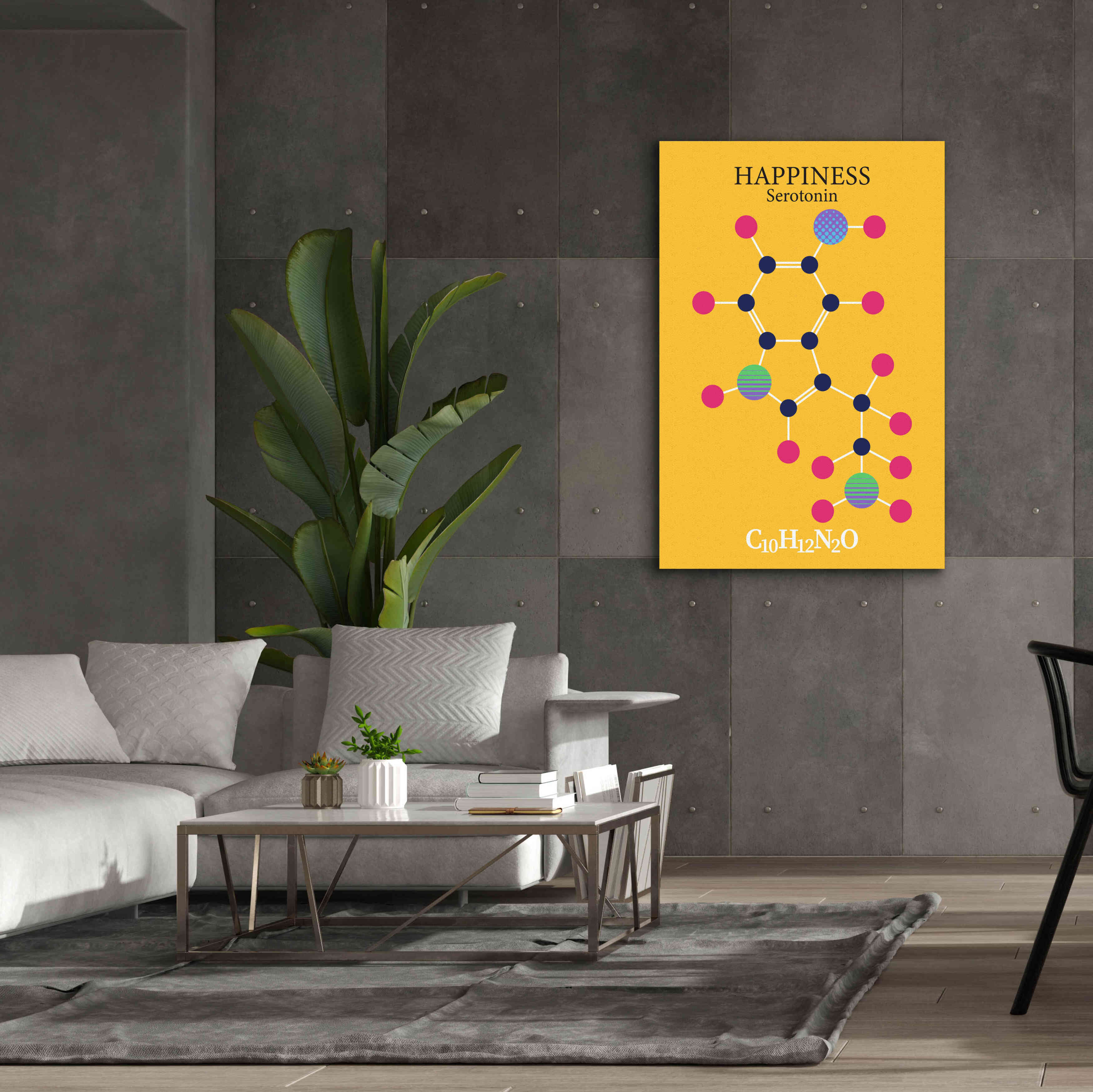 'Serotonin Molecule 2' by Epic Portfolio, Giclee Canvas Wall Art,40x60
