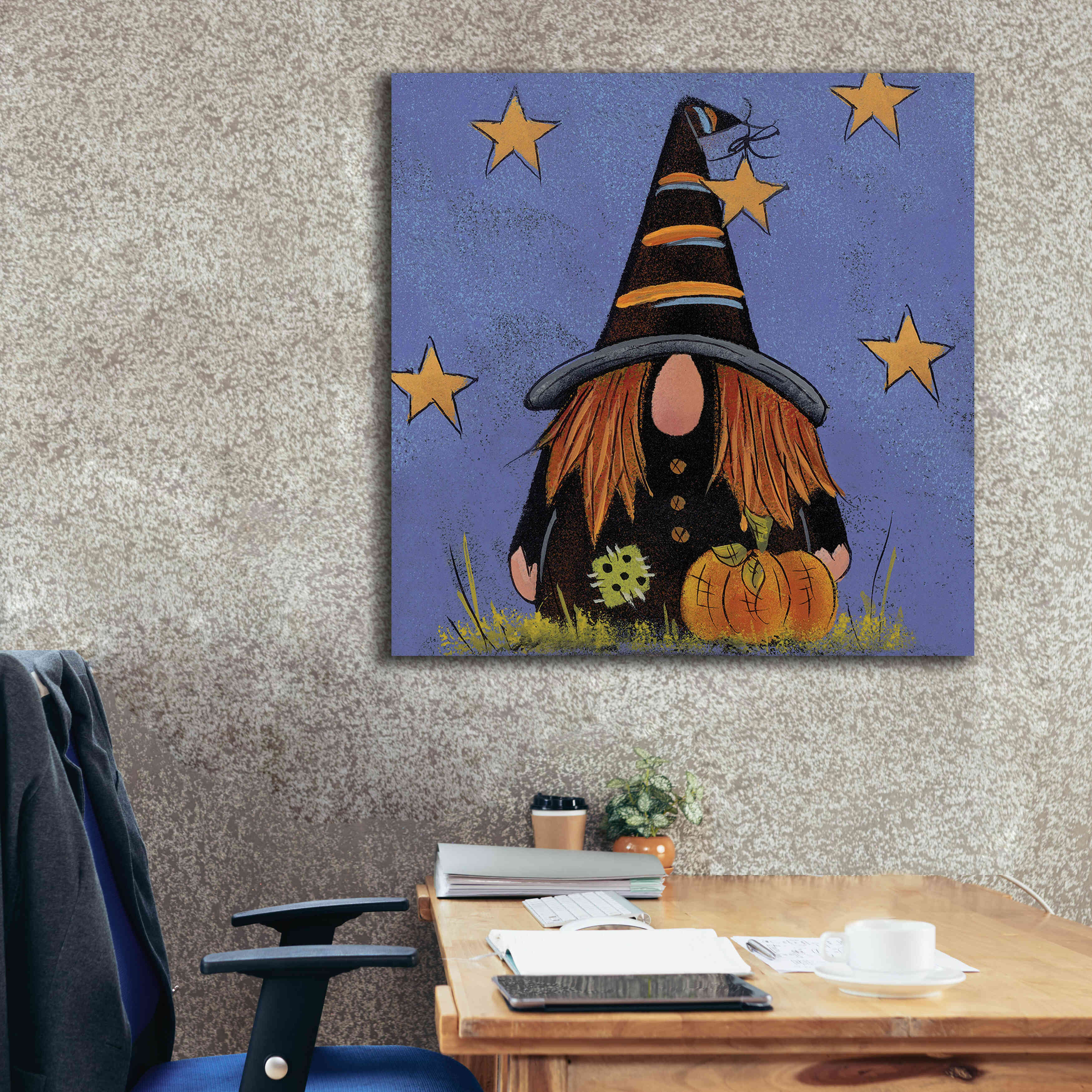 'Halloween Gnome' by Lisa Hilliker, Giclee Canvas Wall Art,37x37