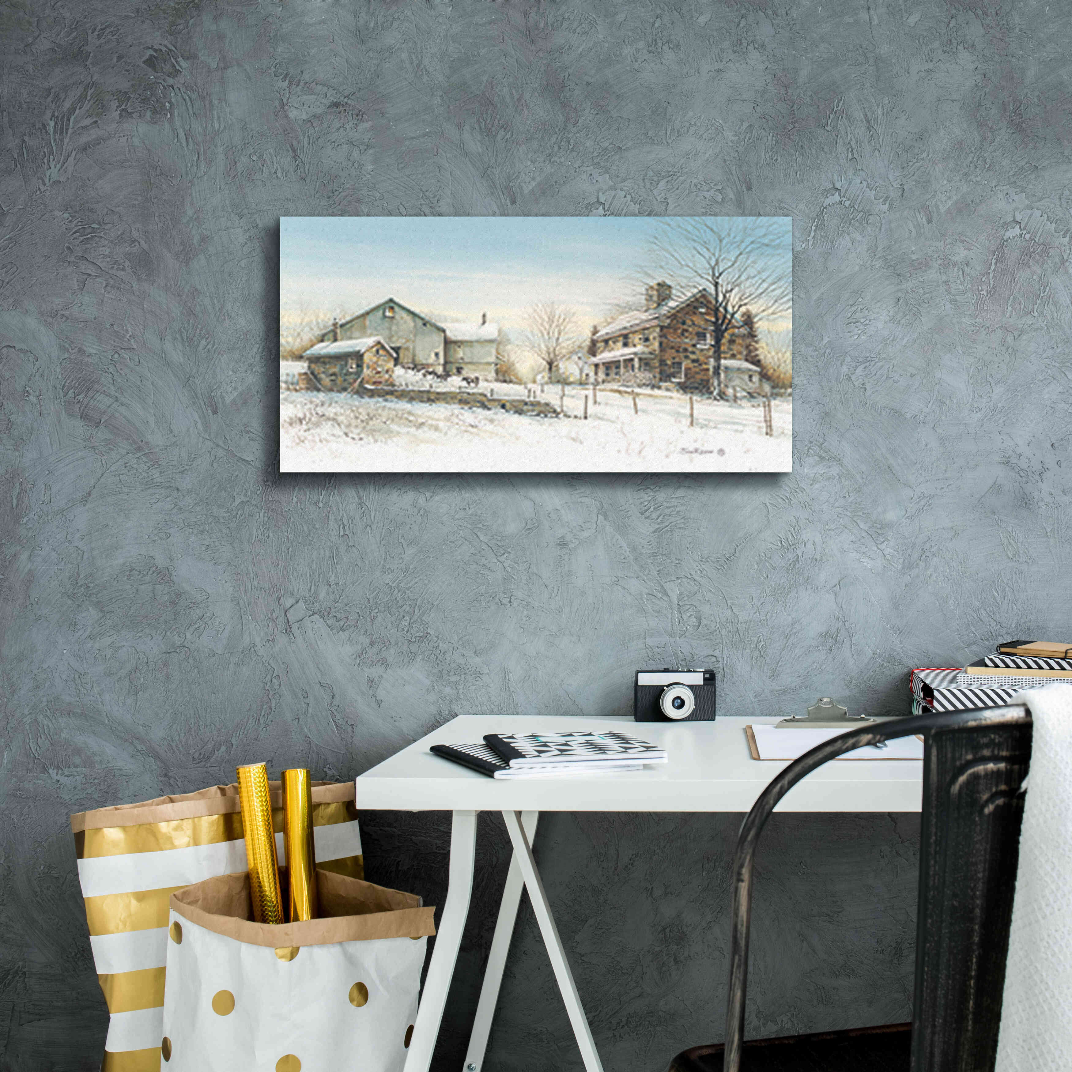 'February Morning' by John Rossini, Giclee Canvas Wall Art,24x12