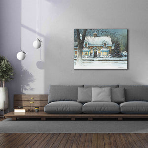 'Snow Softly Falling' by John Rossini, Giclee Canvas Wall Art,54x40