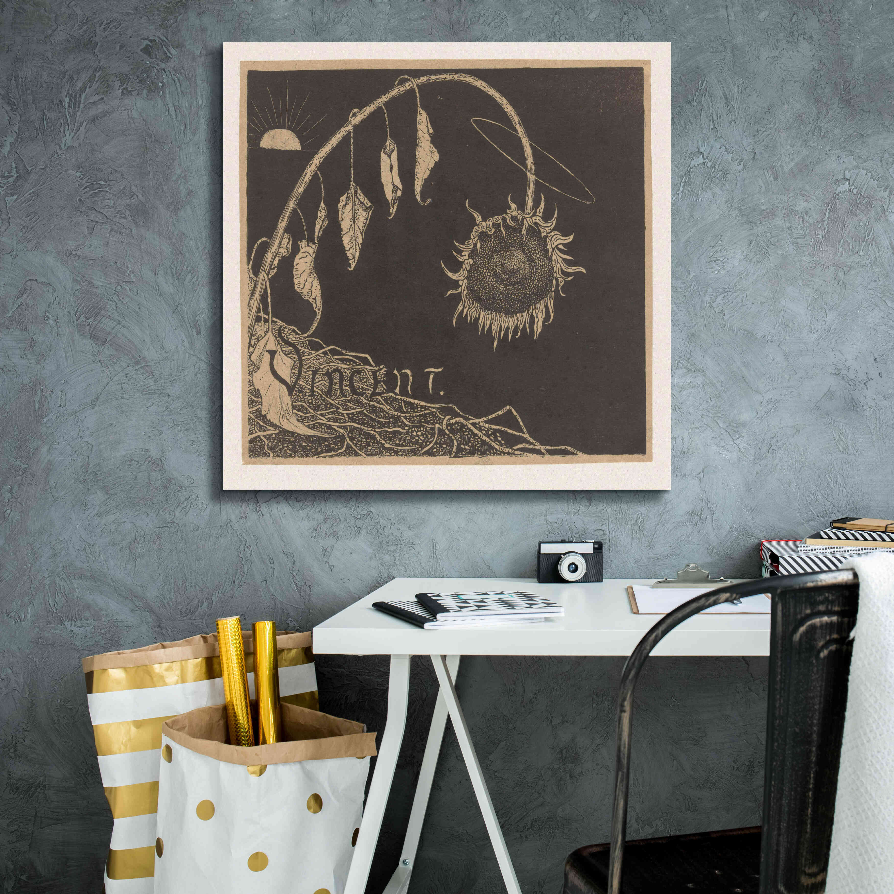 'Tentoonstelling der Nagelaten Werken Van Vincent Van Gogh, Amsterdam' by Richard Roland Holst, Giclee Canvas Wall Art,26x26