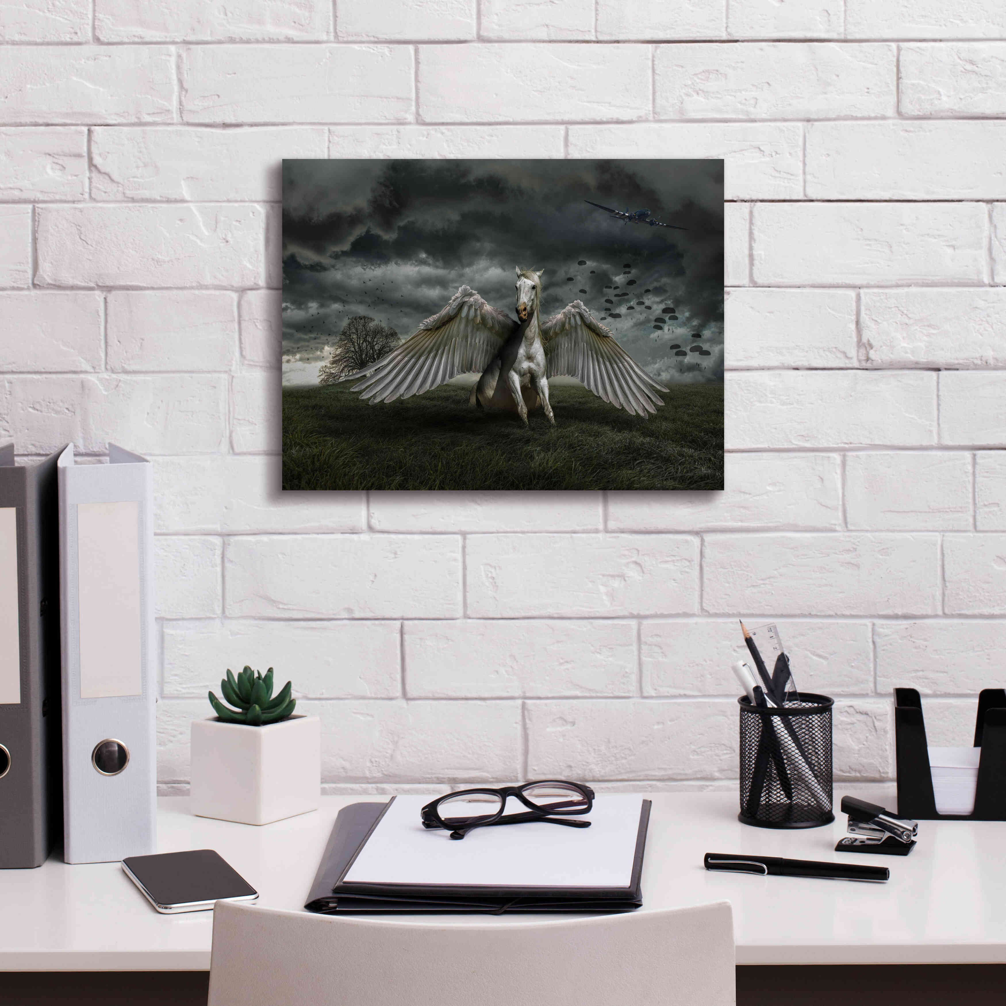 'Pegasus Rising' by Alan, Giclee Canvas Wall Art,16x12