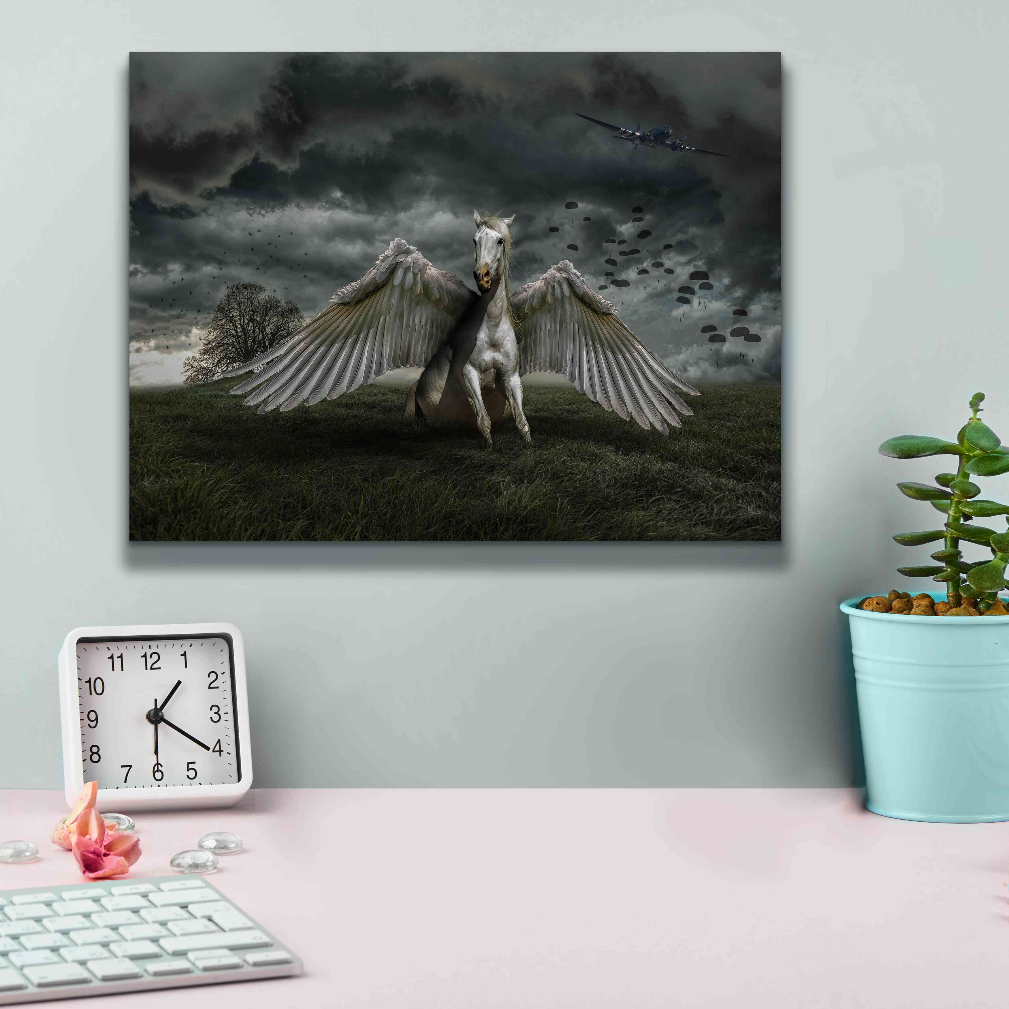 'Pegasus Rising' by Alan, Giclee Canvas Wall Art,16x12