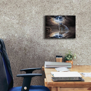 'Polar Bear Reflections' by Alan, Giclee Canvas Wall Art,16x12