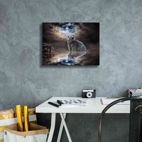 Image of 'Polar Bear Reflections' by Alan, Giclee Canvas Wall Art,16x12