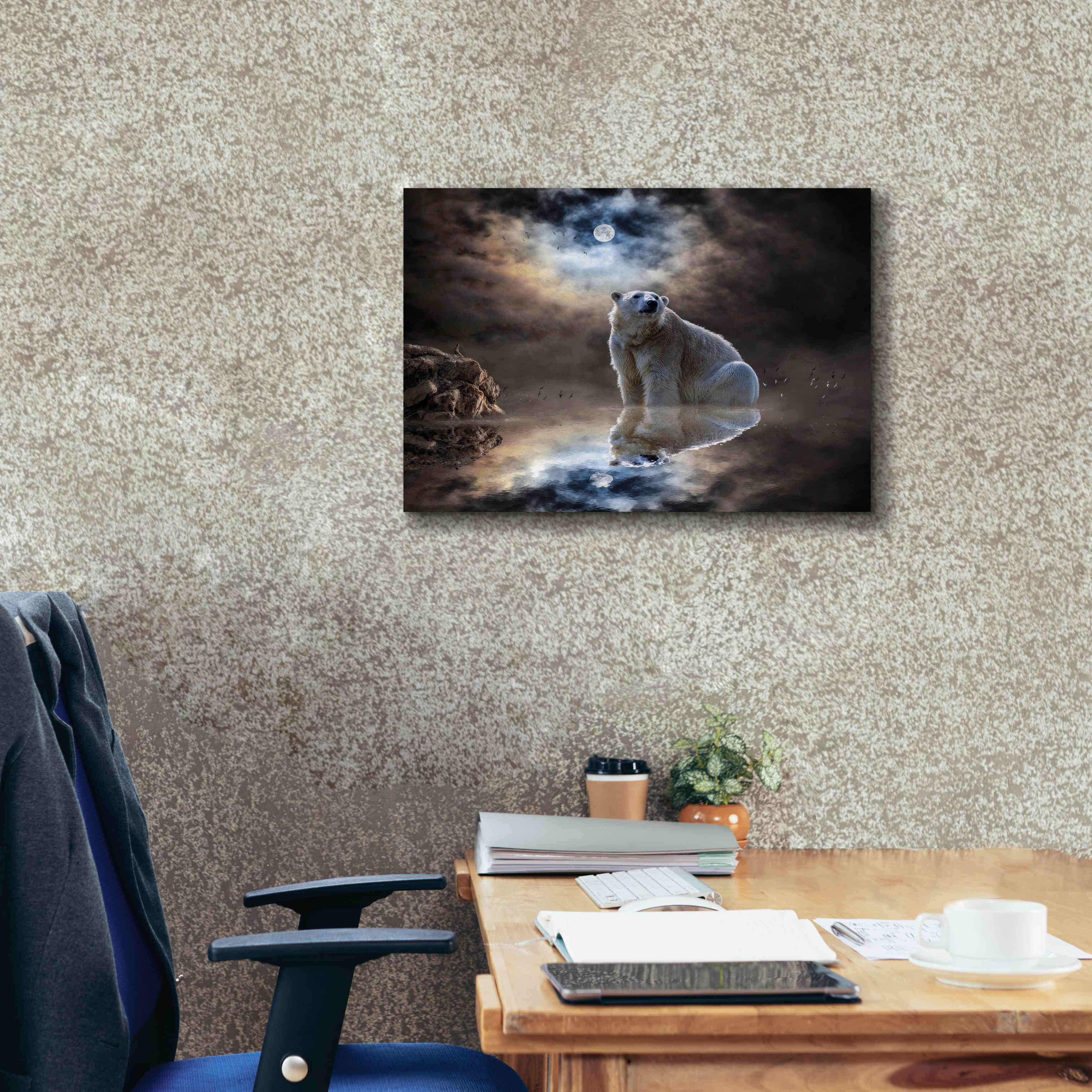 'Polar Bear Reflections' by Alan, Giclee Canvas Wall Art,24x20