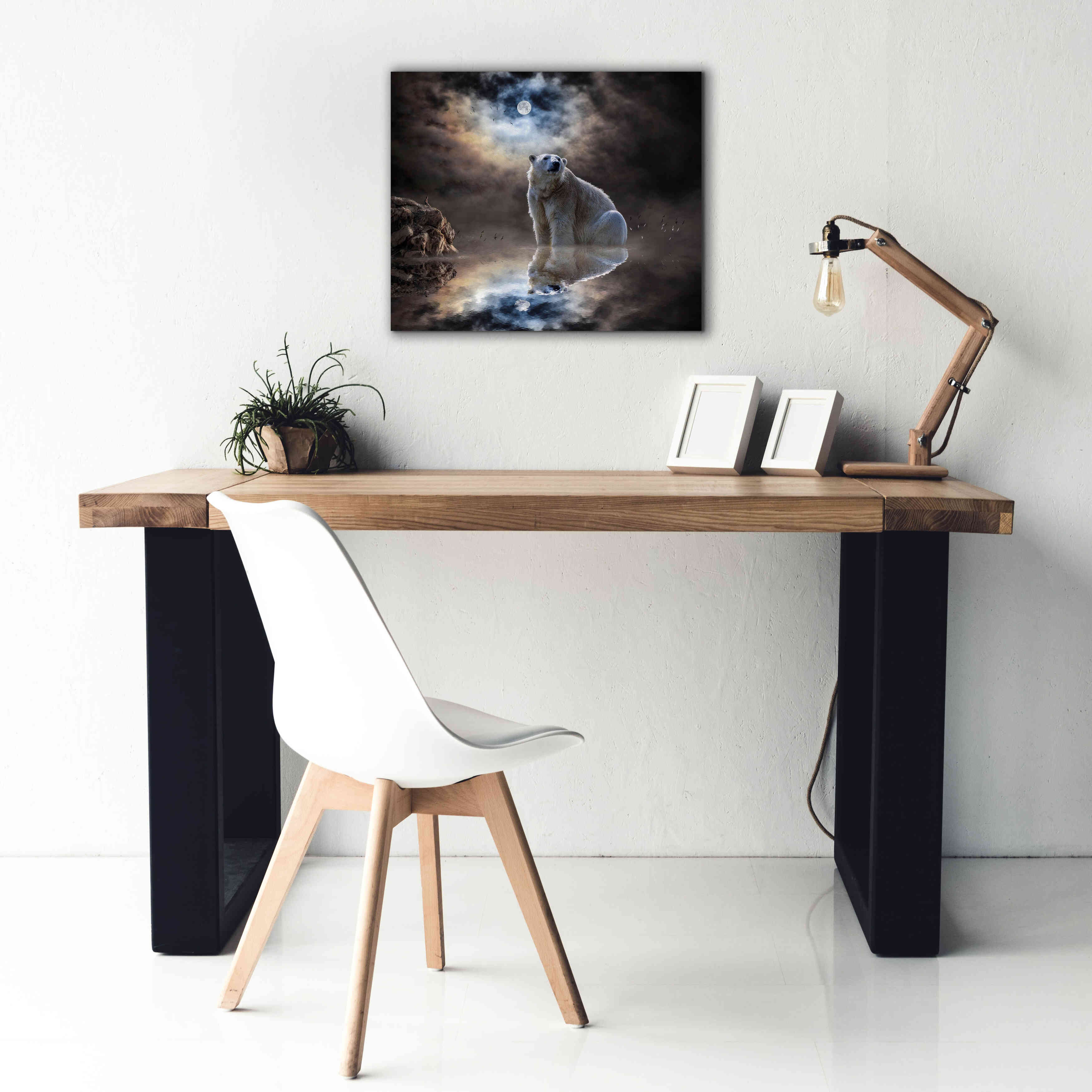 'Polar Bear Reflections' by Alan, Giclee Canvas Wall Art,24x20