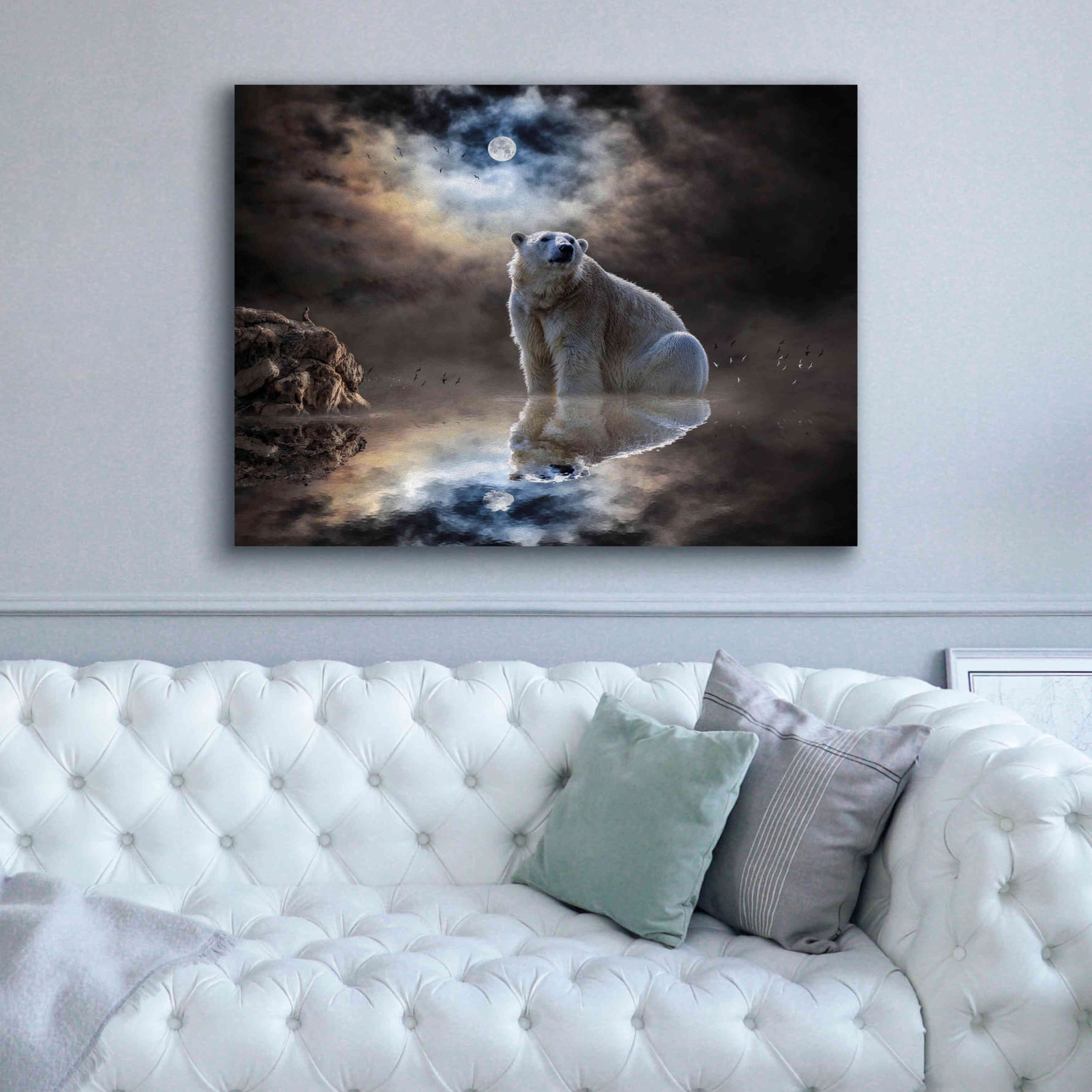 'Polar Bear Reflections' by Alan, Giclee Canvas Wall Art,54x40